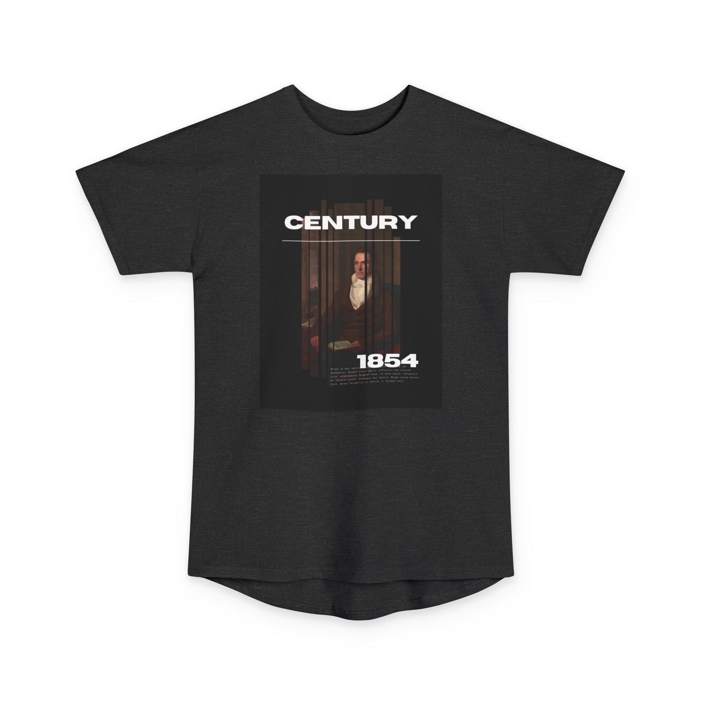 Urban Graphic Tee - Century 1854, Unisex Long Body Tee, Casual Streetwear, Perfect Gift for Art Lovers, Hipster Fashion