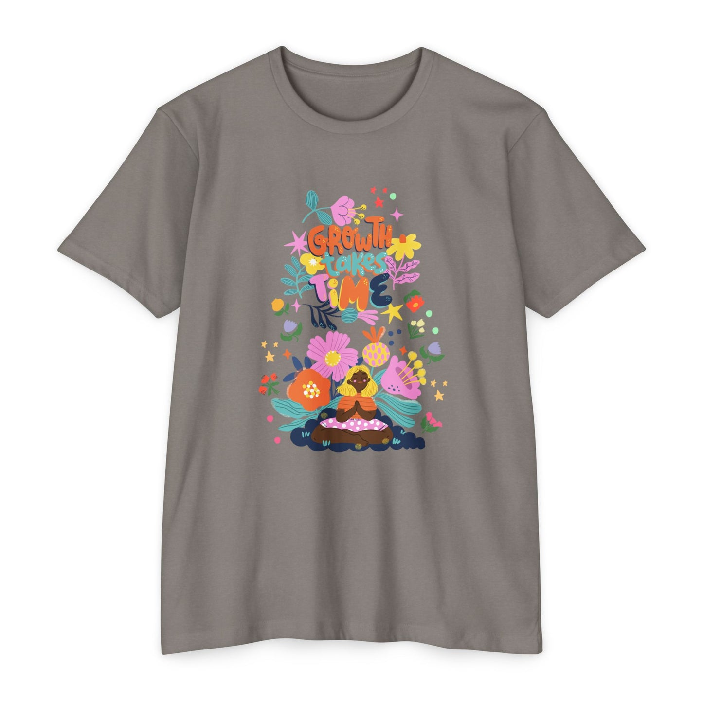 Growth Takes Time Floral Unisex T-Shirt, Spring Tee, Inspirational T-Shirt, Casual Wear, Unique Gift Idea