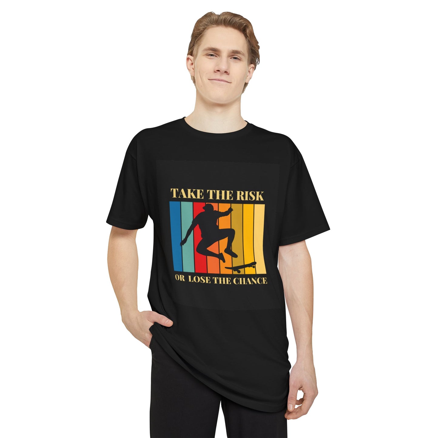 Take the Risk Urban Tee - Inspirational Skate T-Shirt, Street Style Shirt, Unisex Graphic Tee, Gift for Skaters, Casual Everyday Wear