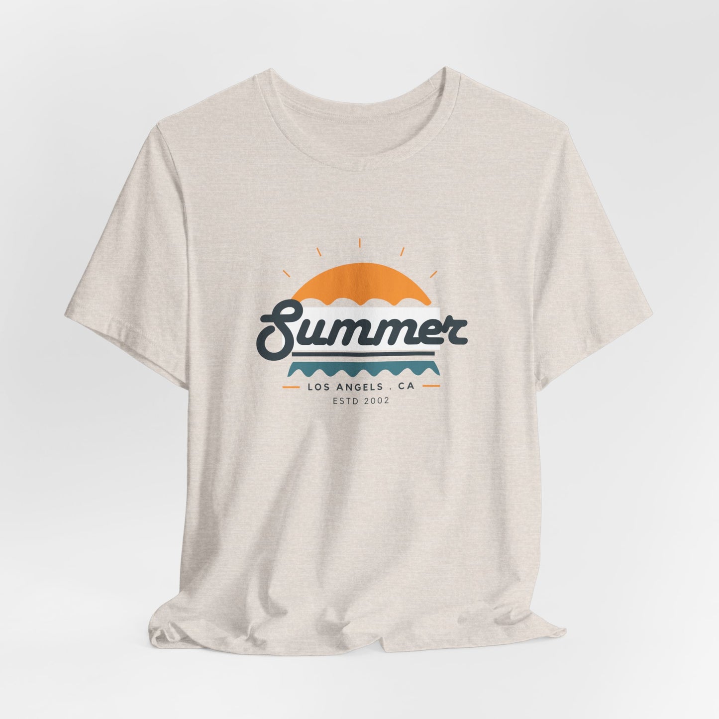 Summer Vibes Unisex Jersey Short Sleeve Tee, Beach Shirt, Casual Summer Wear, Gift for Friends, Coastal Adventure Top, LA Style Tee