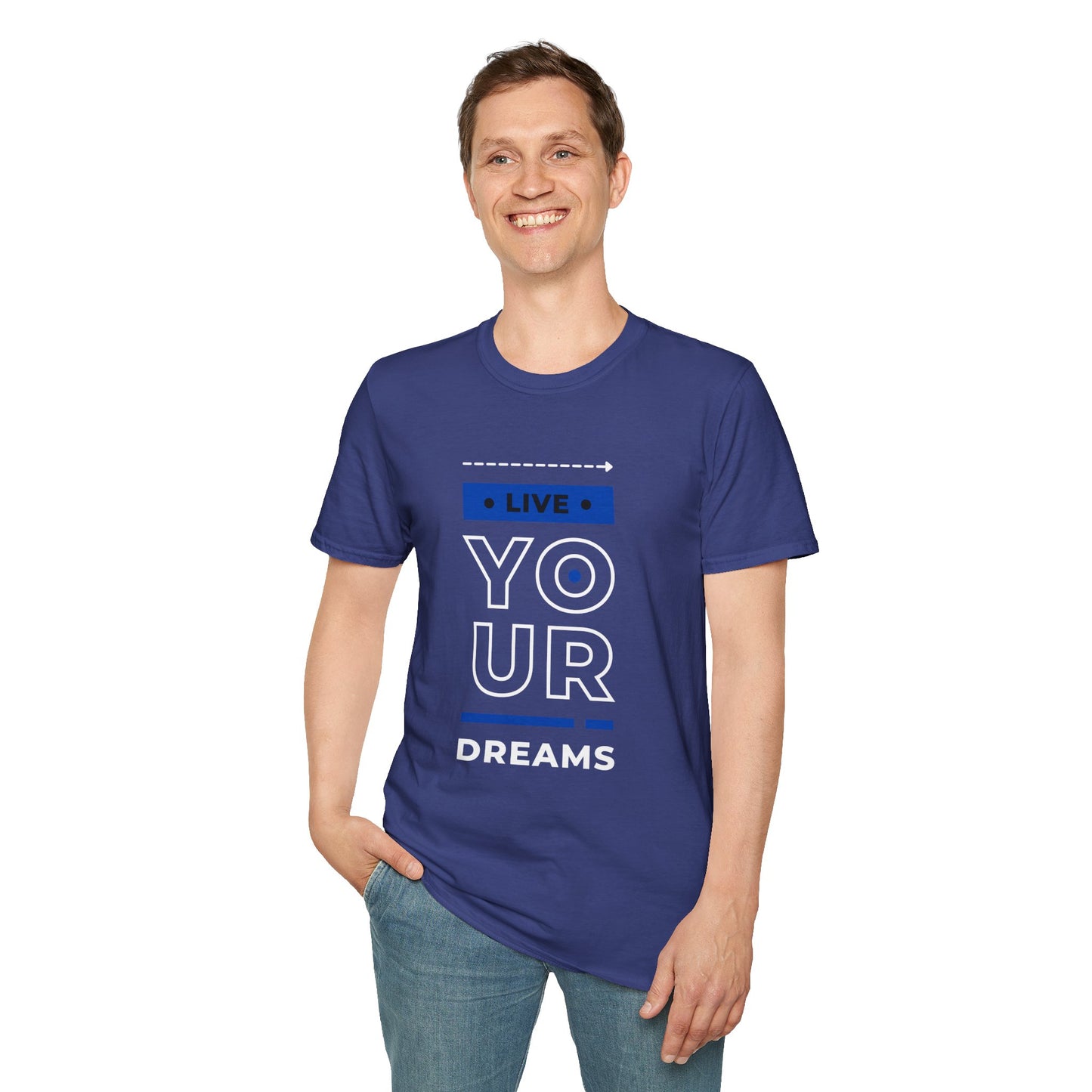 Live Your Dreams Unisex Softstyle T-Shirt, Inspirational Tee, Motivational Gift, Casual Wear, Daily Reminder, Empowerment Top