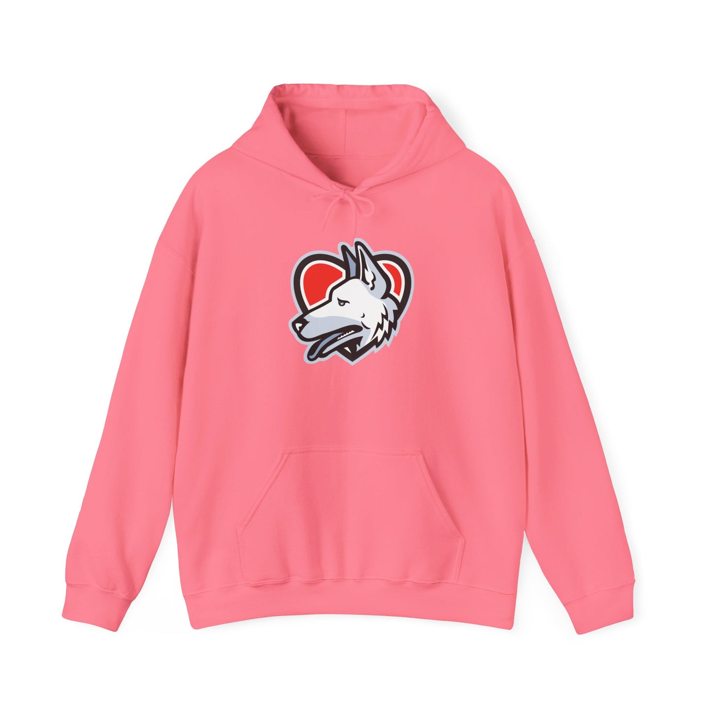 Unisex Dog Lover Hoodie With a Close Up Graphic of German Shepherd Placed Inside Red Heart