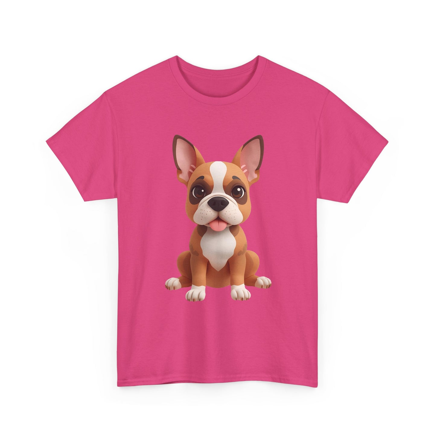Cute 3D French Bulldog T-Shirt Unisex Heavy Cotton Tee, Dog Lover Gift