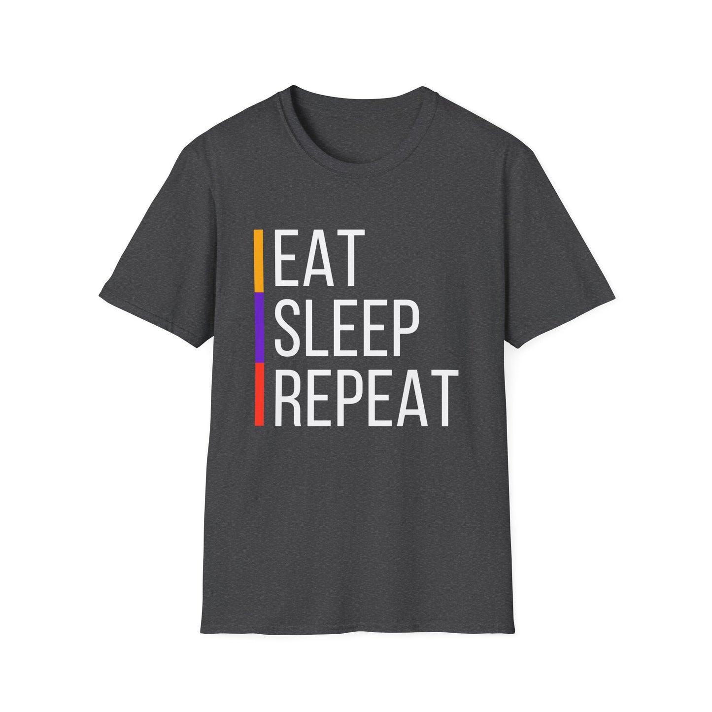 Eat Sleep Repeat Unisex Softstyle T-Shirt - Perfect for Casual Outings, Funny Gift, Relaxation Apparel, Everyday Wear, Motivational Tee