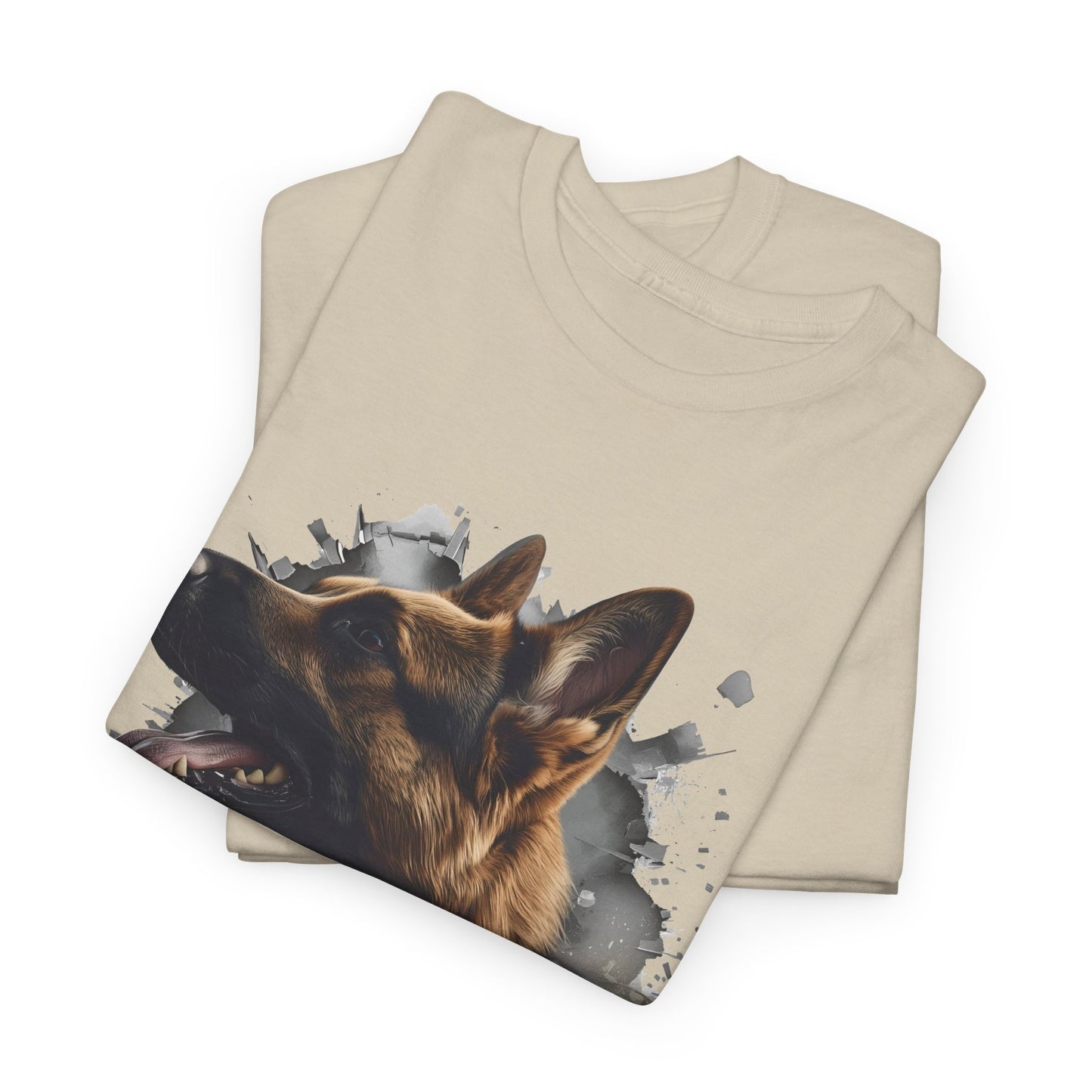 German Shepherd Lover Tee With 3D Design, Unisex Cotton Shirt, Dog T-Shirt, Pet Lovers Gift, Animal Enthusiast Apparel