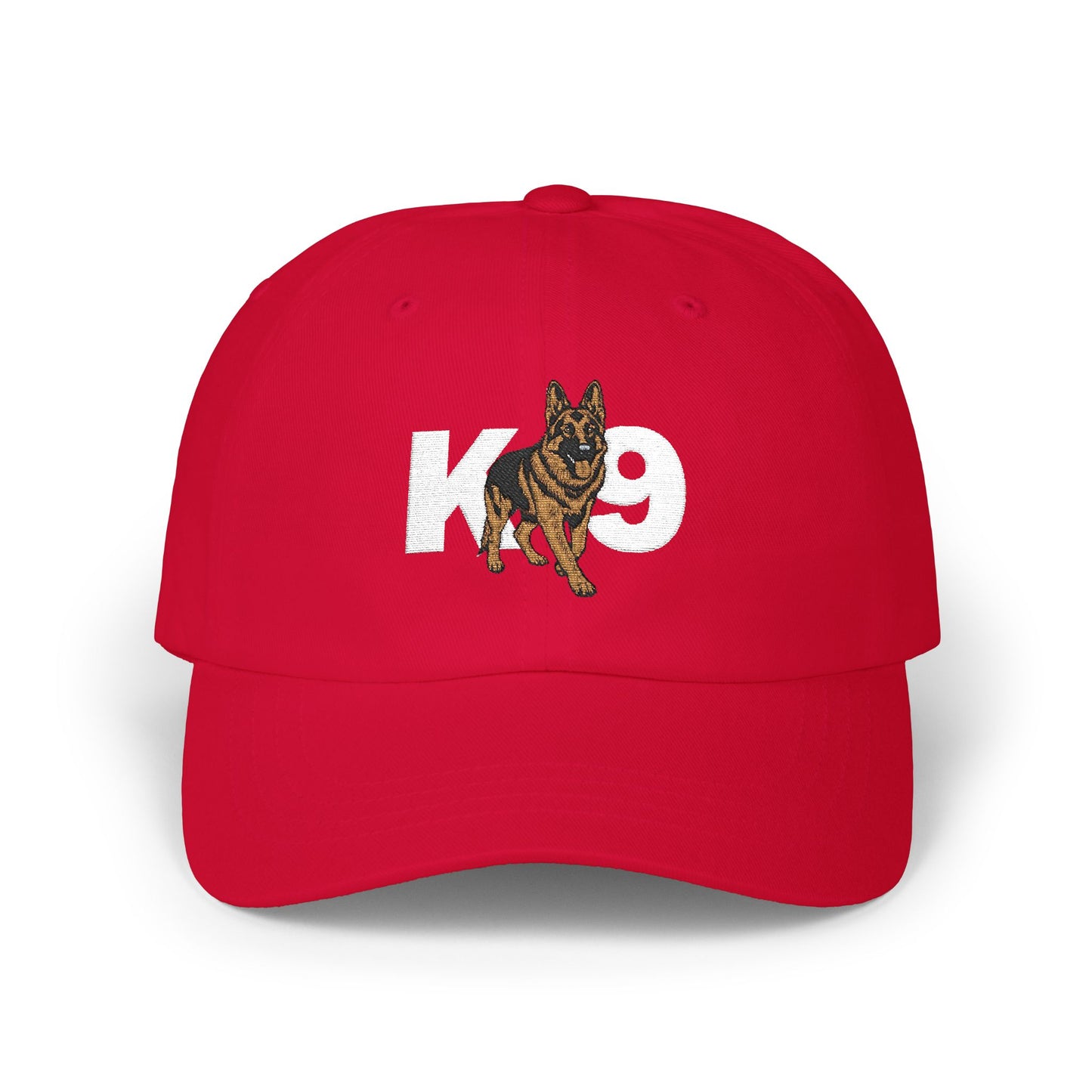 Classic Embroidered K9 Dad Cap Featuring German Shepherd | Dog Lover's Hat, Pet Owner Gift, Adjustable Baseball Cap