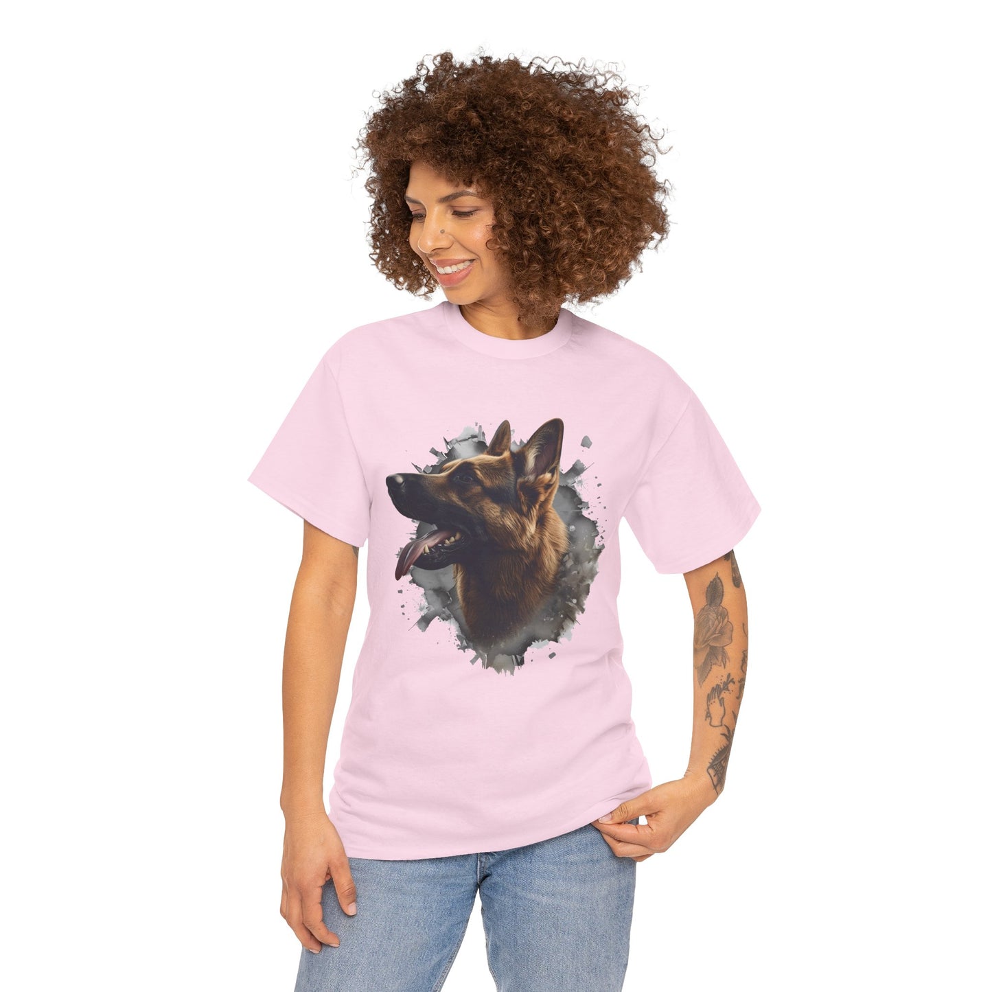 German Shepherd Lover Tee With 3D Design, Unisex Cotton Shirt, Dog T-Shirt, Pet Lovers Gift, Animal Enthusiast Apparel