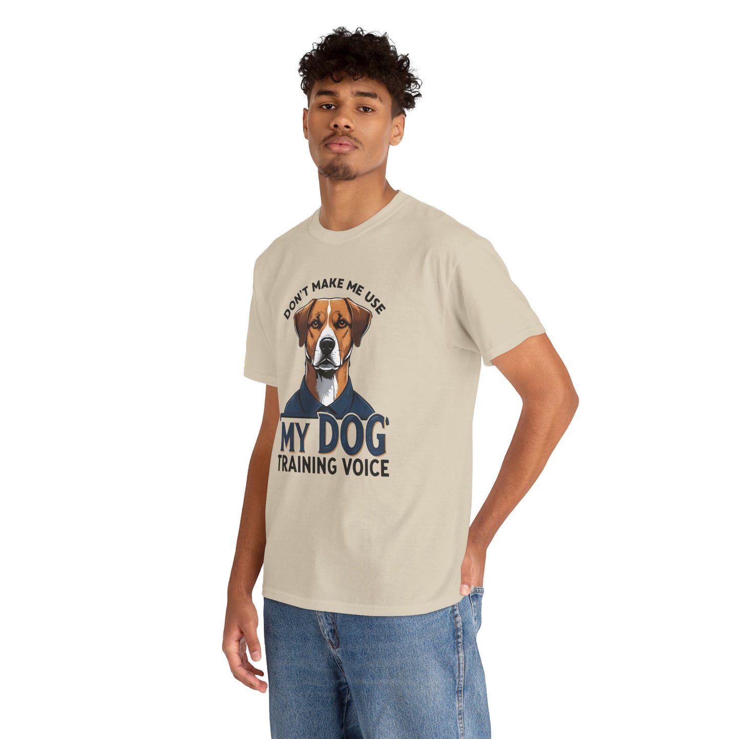 Dog Training T-Shirt - Don't Make Me Use My Dog Training Voice | Perfect Gift for Dog Owners, Casual Wear, Funny Dog Humor Shirt, Pet Training Apparel