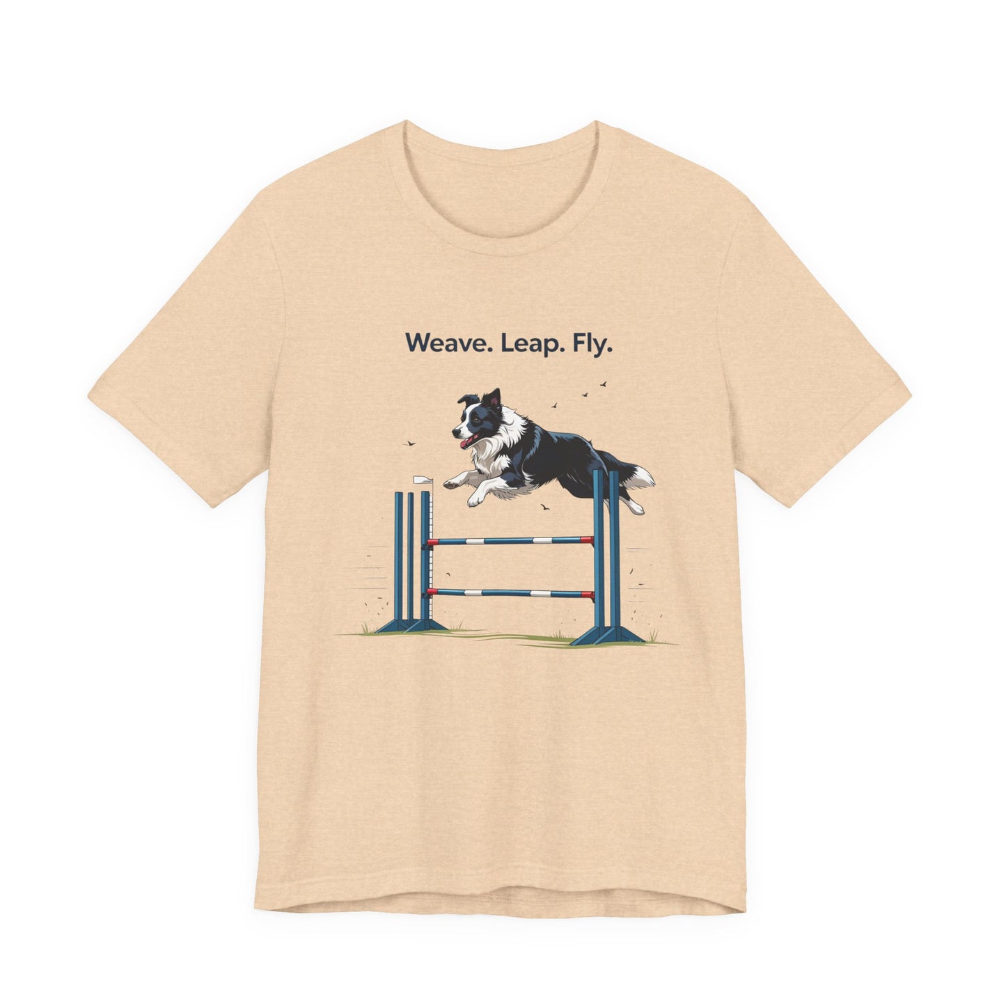 Dog Agility Spirit T-Shirt, Weave Leap Fly Tee, Gifts for Dog Lovers, Pet Enthusiasts, Animal Lovers T-Shirt, Casual Wear, Dog Show Gear