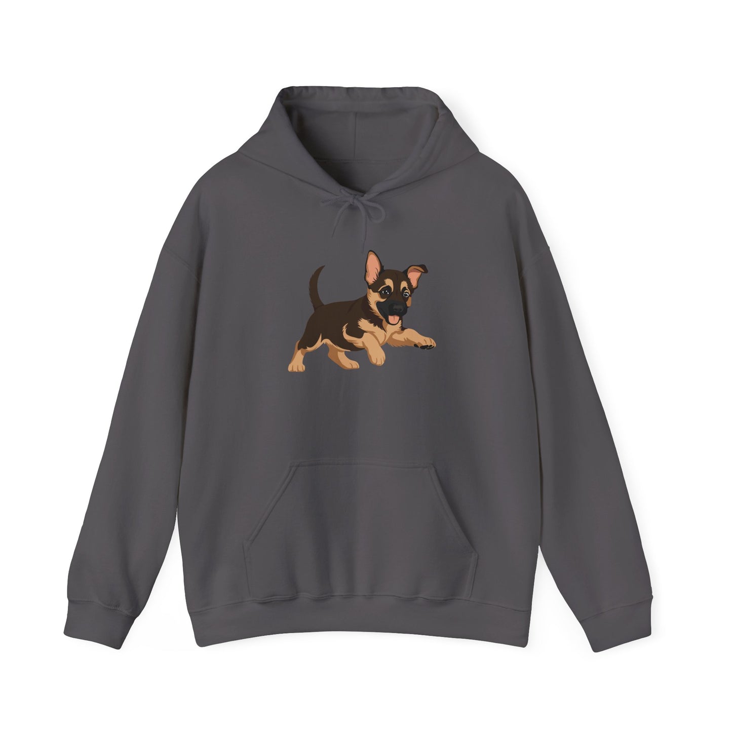 Unisex Dog Lover Hoodie With a Graphic of Cute Playing German Shepherd