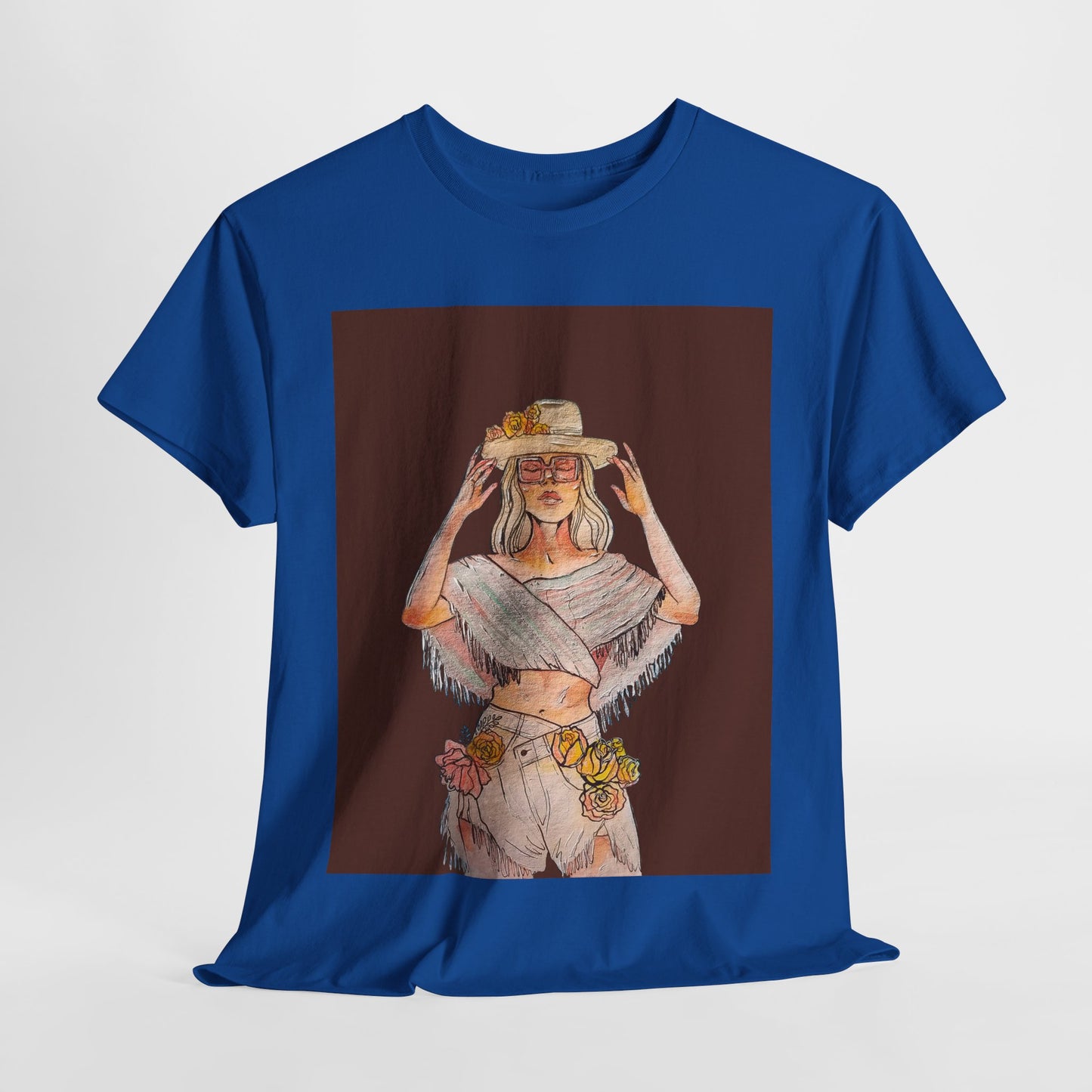 Bohemian Vibes Unisex Heavy Cotton Vintage Tee, Casual Wear, Summer Style Shirt, Gift for Her, Festival Outfit, Art-Inspired Apparel