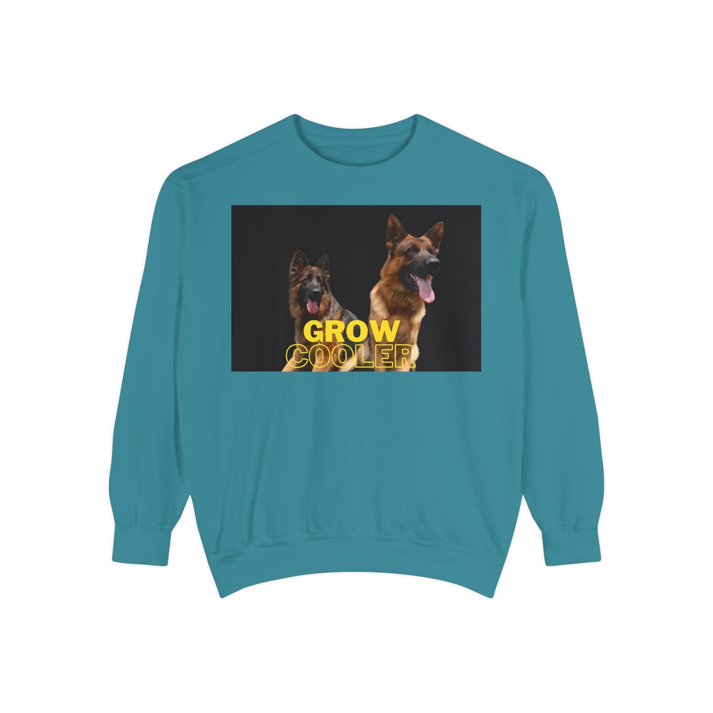 Unisex Dog Lover Sweatshirt With Two German Shepherds and Caption Grow Cooler