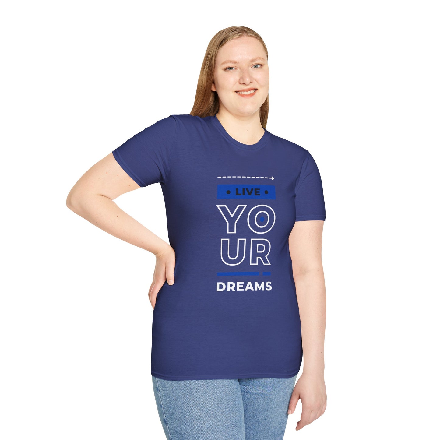 Live Your Dreams Unisex Softstyle T-Shirt, Inspirational Tee, Motivational Gift, Casual Wear, Daily Reminder, Empowerment Top