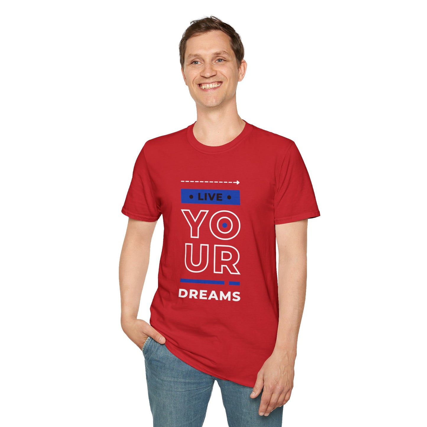 Live Your Dreams Unisex Softstyle T-Shirt, Inspirational Tee, Motivational Gift, Casual Wear, Daily Reminder, Empowerment Top