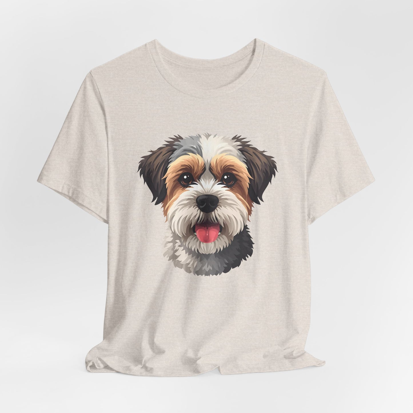 Unisex Dog Lover T-Shirt Featuring a 3D Design of Cute Fluffy Bichon Frise Mix | Gift for Dog Owners