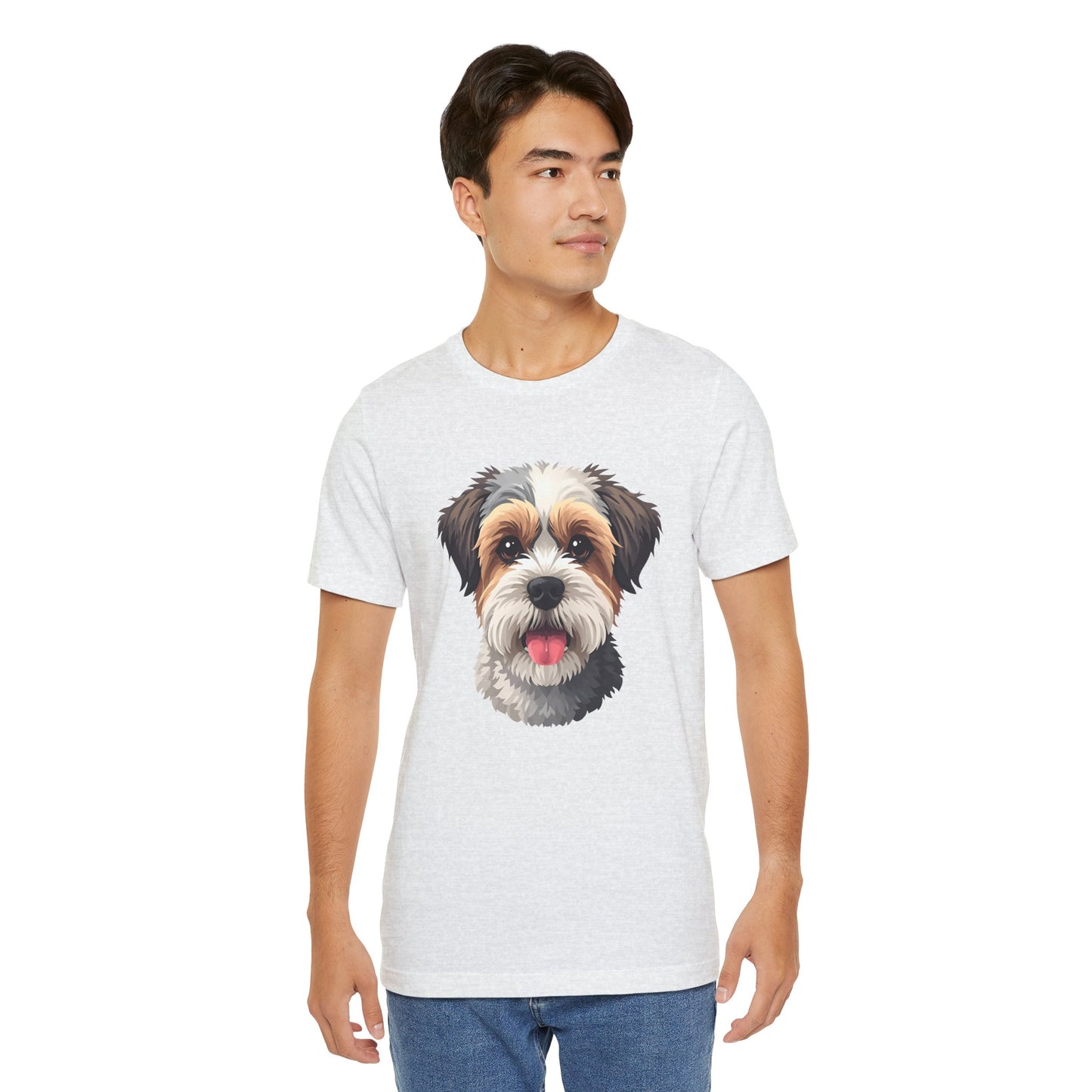Unisex Dog Lover T-Shirt Featuring a 3D Design of Cute Fluffy Bichon Frise Mix | Gift for Dog Owners