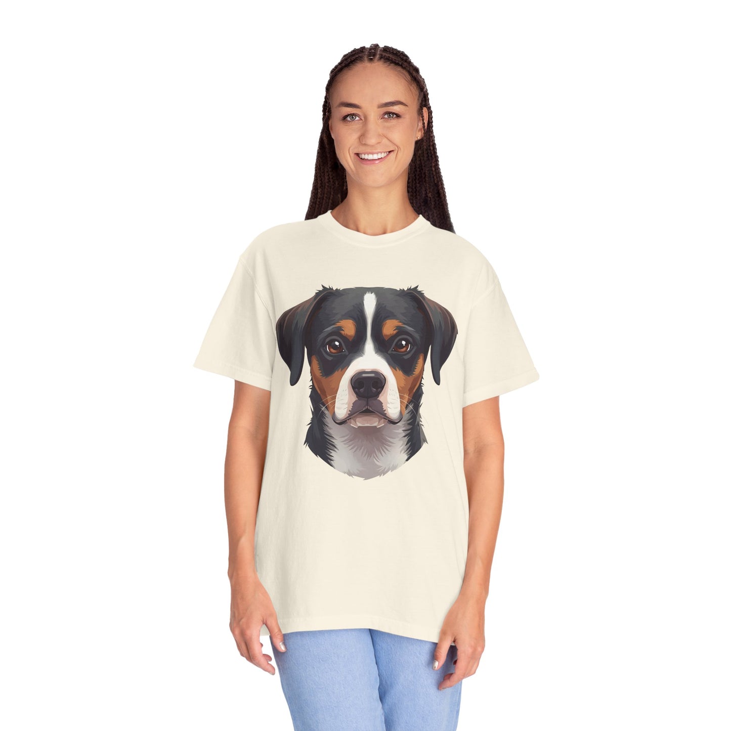 Unisex Tricolor Dog's 3D Design T-Shirt, Gift for Dog Owners, Animal Lover Apparel