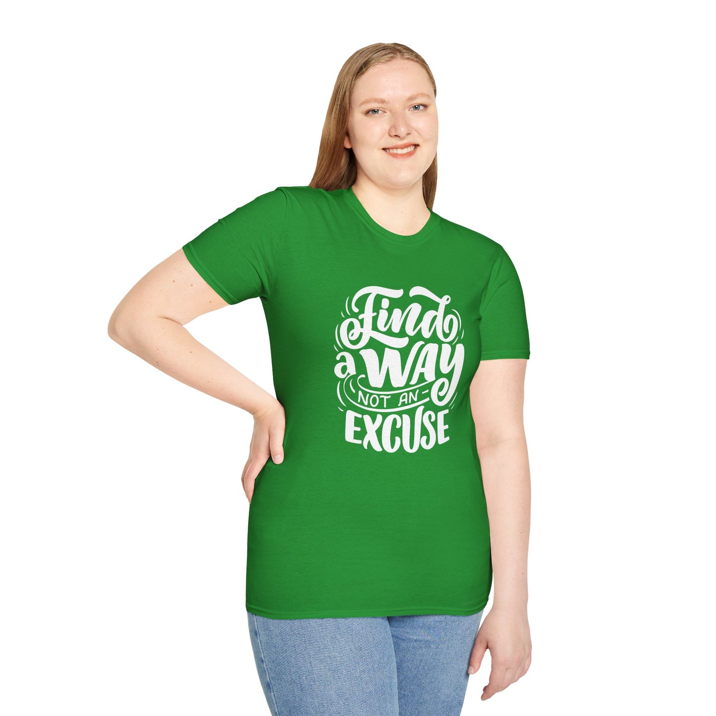 Inspirational Unisex T-Shirt - Find a Way Not an Excuse, Motivational Tee, Gift for Friends, Casual Wear, Year-Round Style
