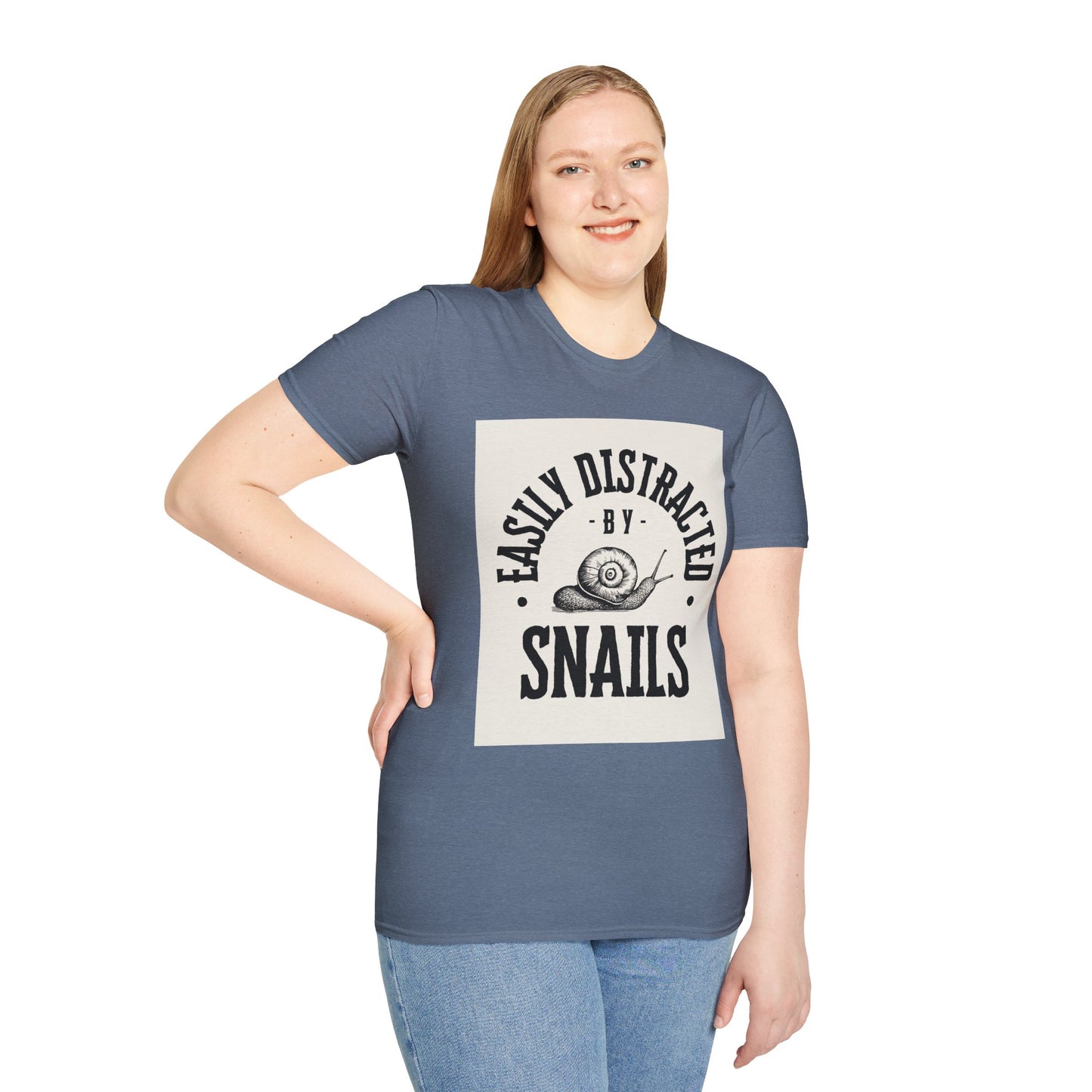 Easily Distracted by Snails Vintage T-Shirt, Funny Snail Tee, Gift for Nature Lovers, Humorous Graphic Shirt, Cute Casual Wear