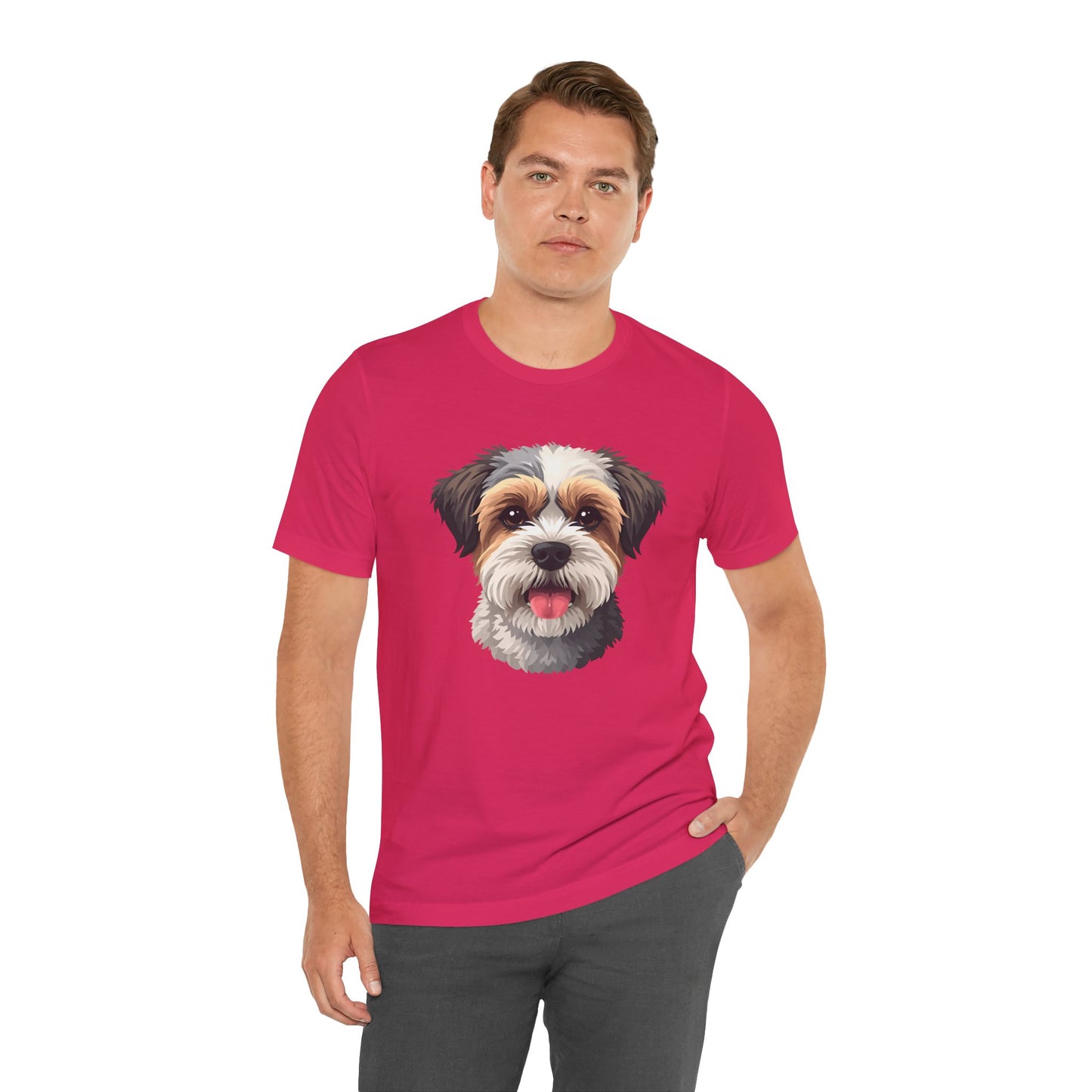 Unisex Dog Lover T-Shirt Featuring a 3D Design of Cute Fluffy Bichon Frise Mix | Gift for Dog Owners