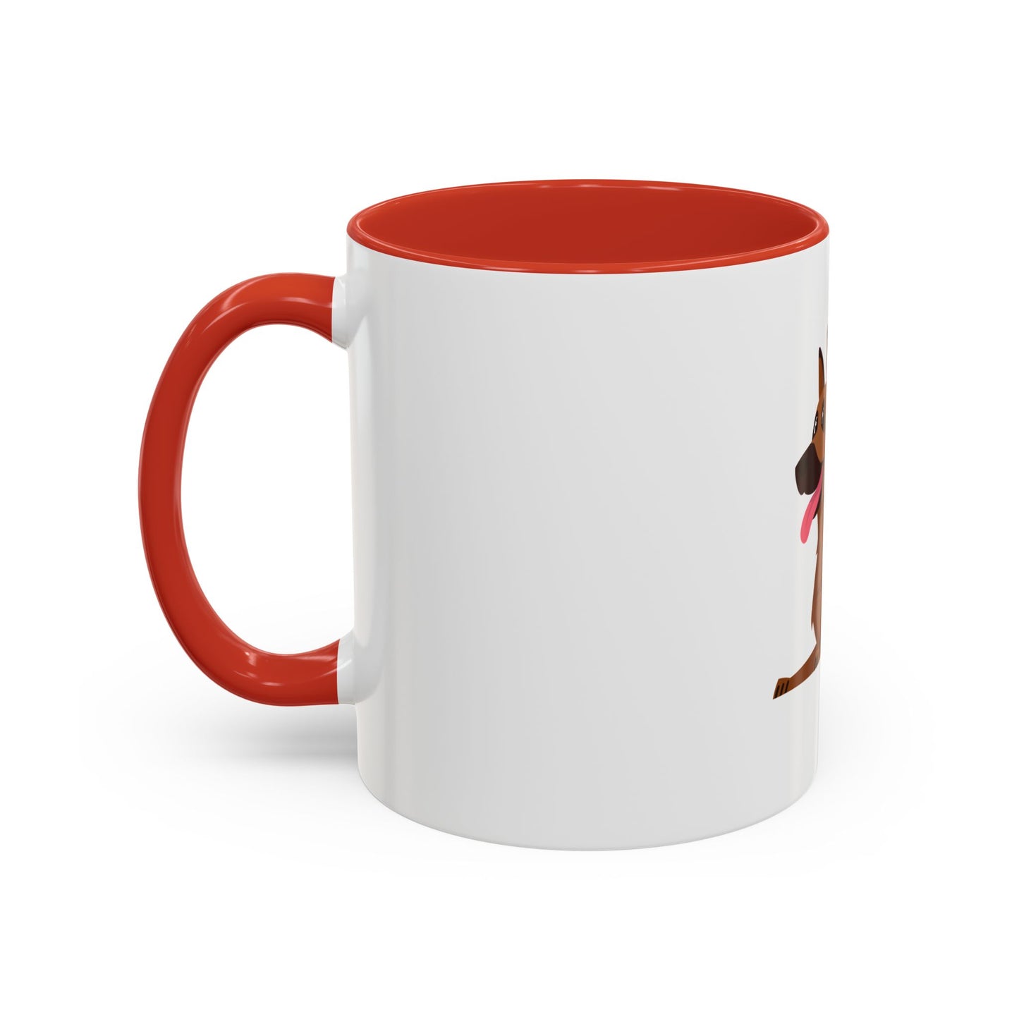 Accent Coffee Dog Lover Mug With a Cartoon of Cute German Shepherd