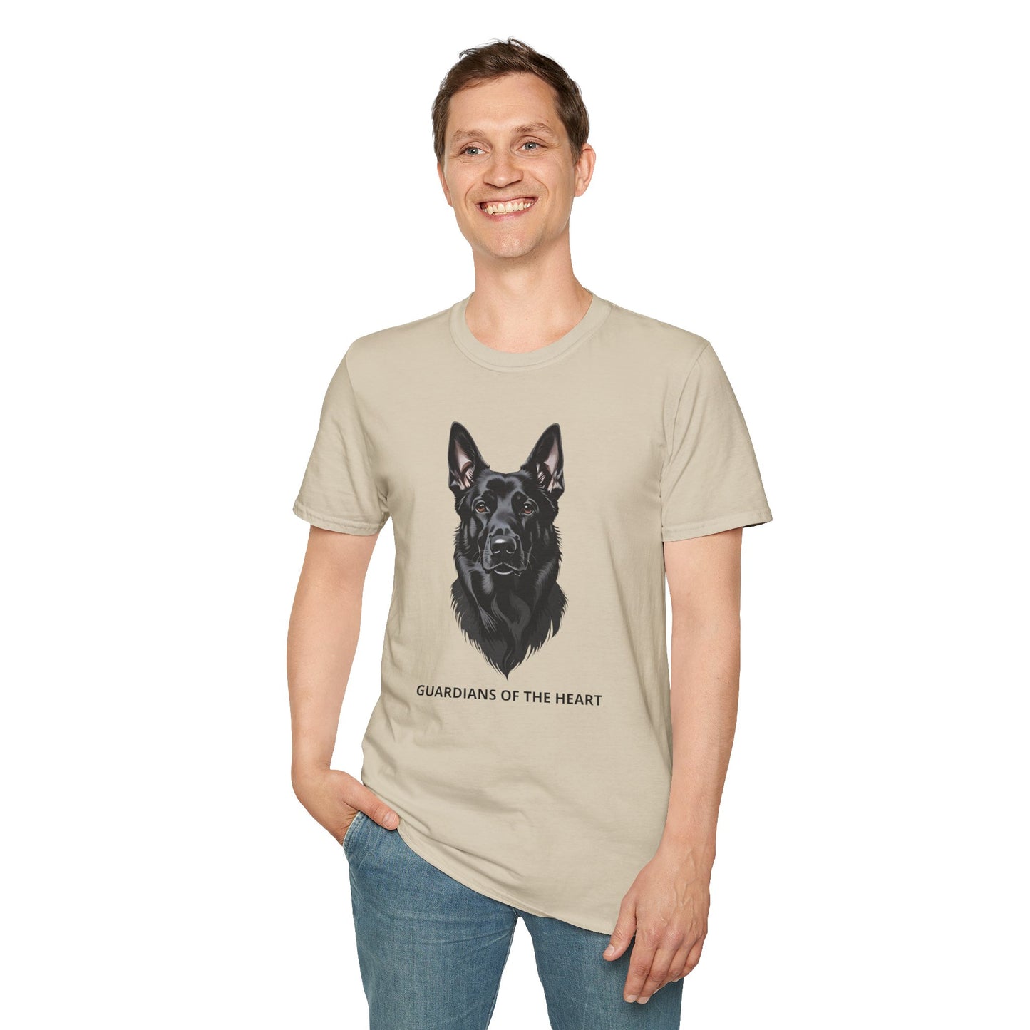 Guardians of the Heart Black German Shepherd T-Shirt, Dog Lover Shirt, Pet Memorial Tee, Unisex Animal T-Shirt, Gift for Dog Owners