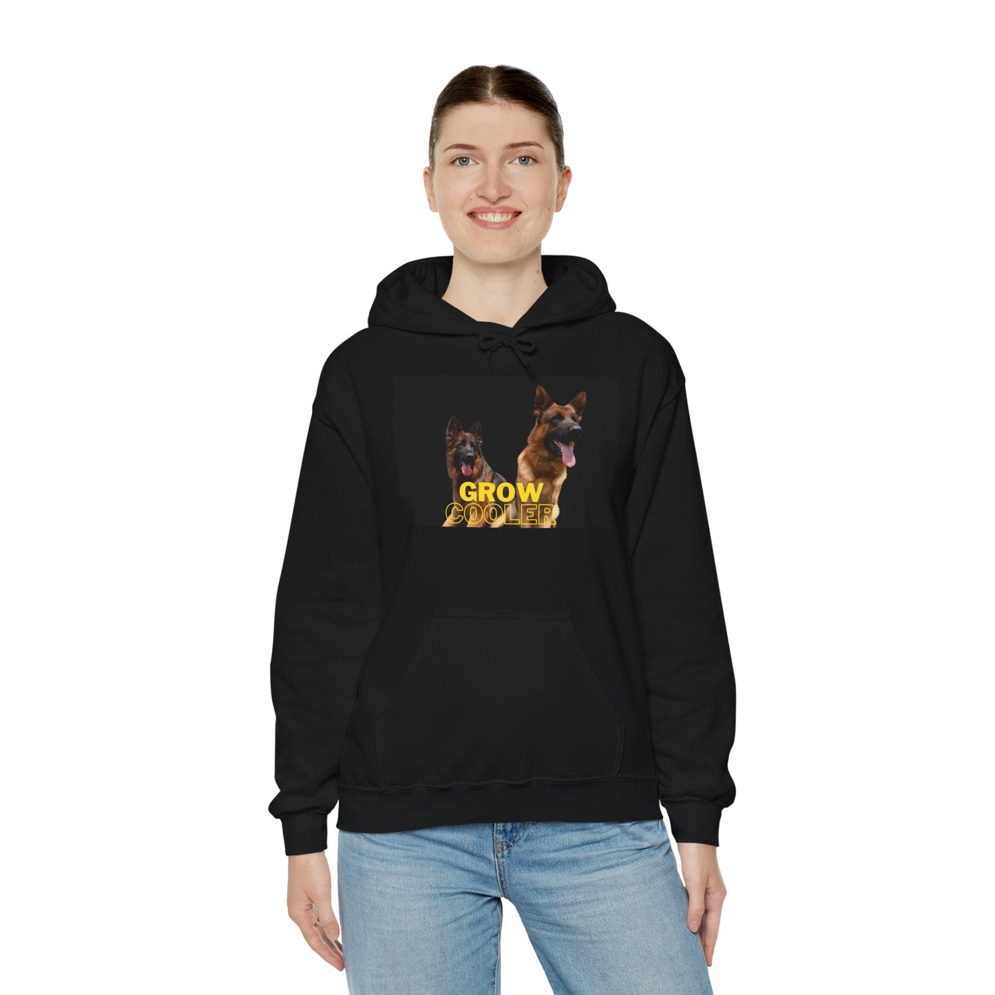 Unisex Dog Lover Hoodie With Two German Shepherds and Caption Grow Cooler