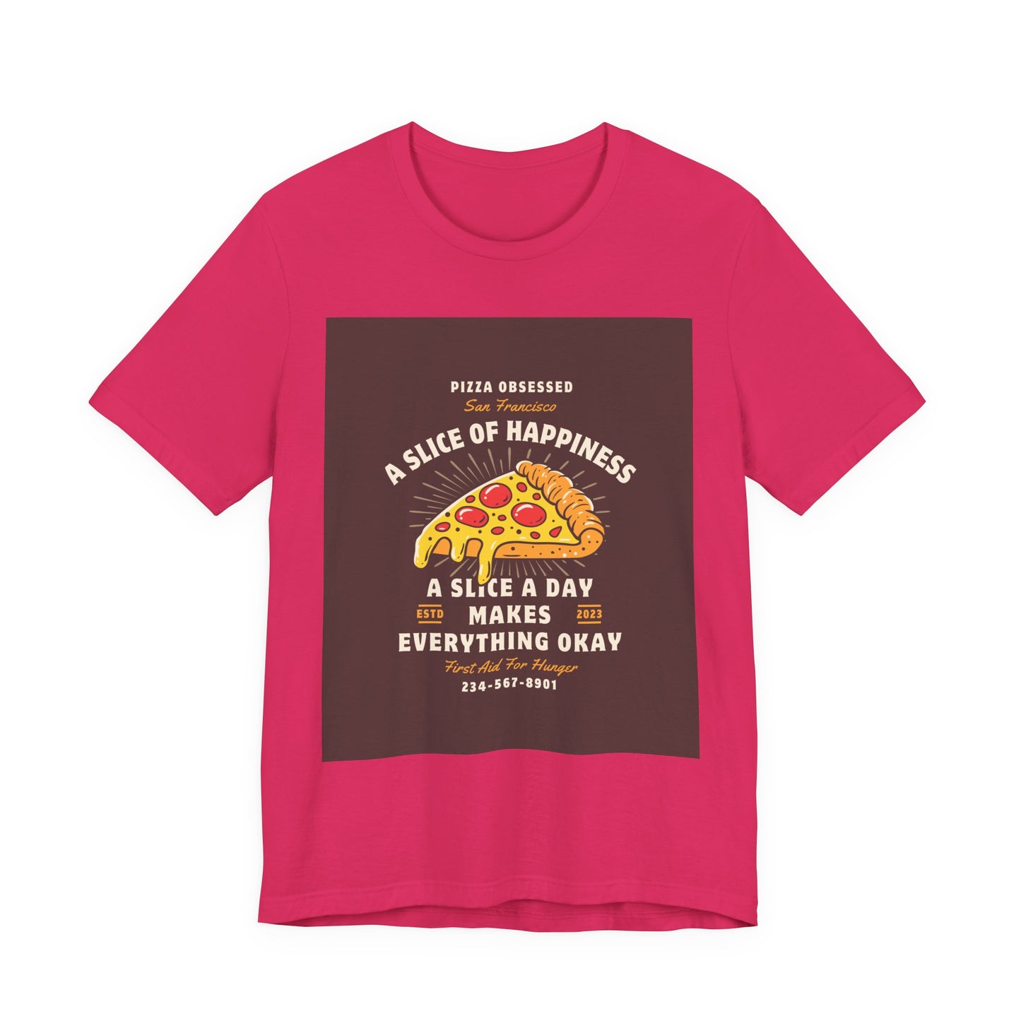 Pizza Lover's Happiness Tee, Fun Unisex T-Shirt, Casual Wear, Gift for Foodies, Pizza Party Attire, Comfortable Daily Shirt