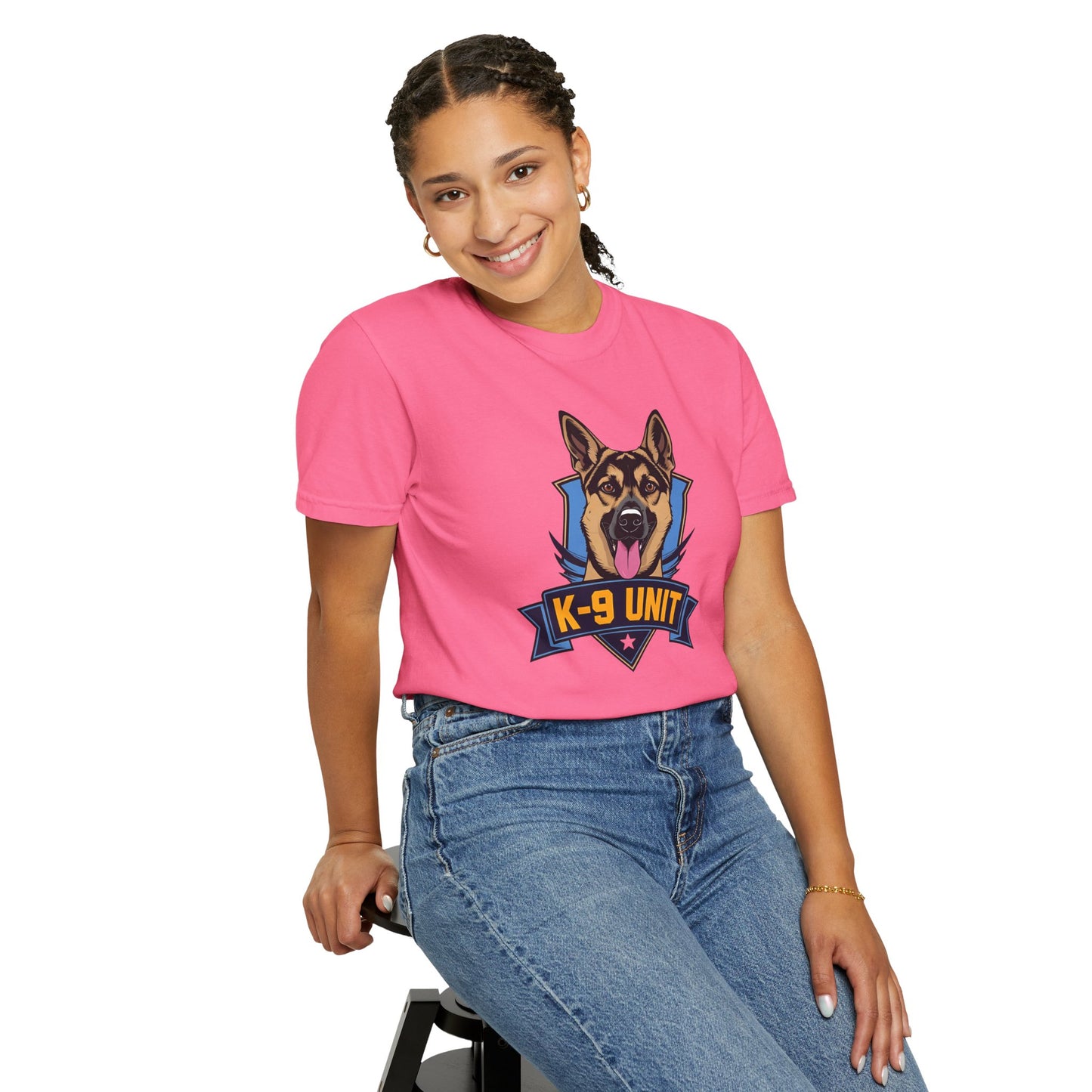 K-9 Unit Unisex Garment-Dyed T-shirt for Dog Lovers, Pet Owner Gift, Casual Wear