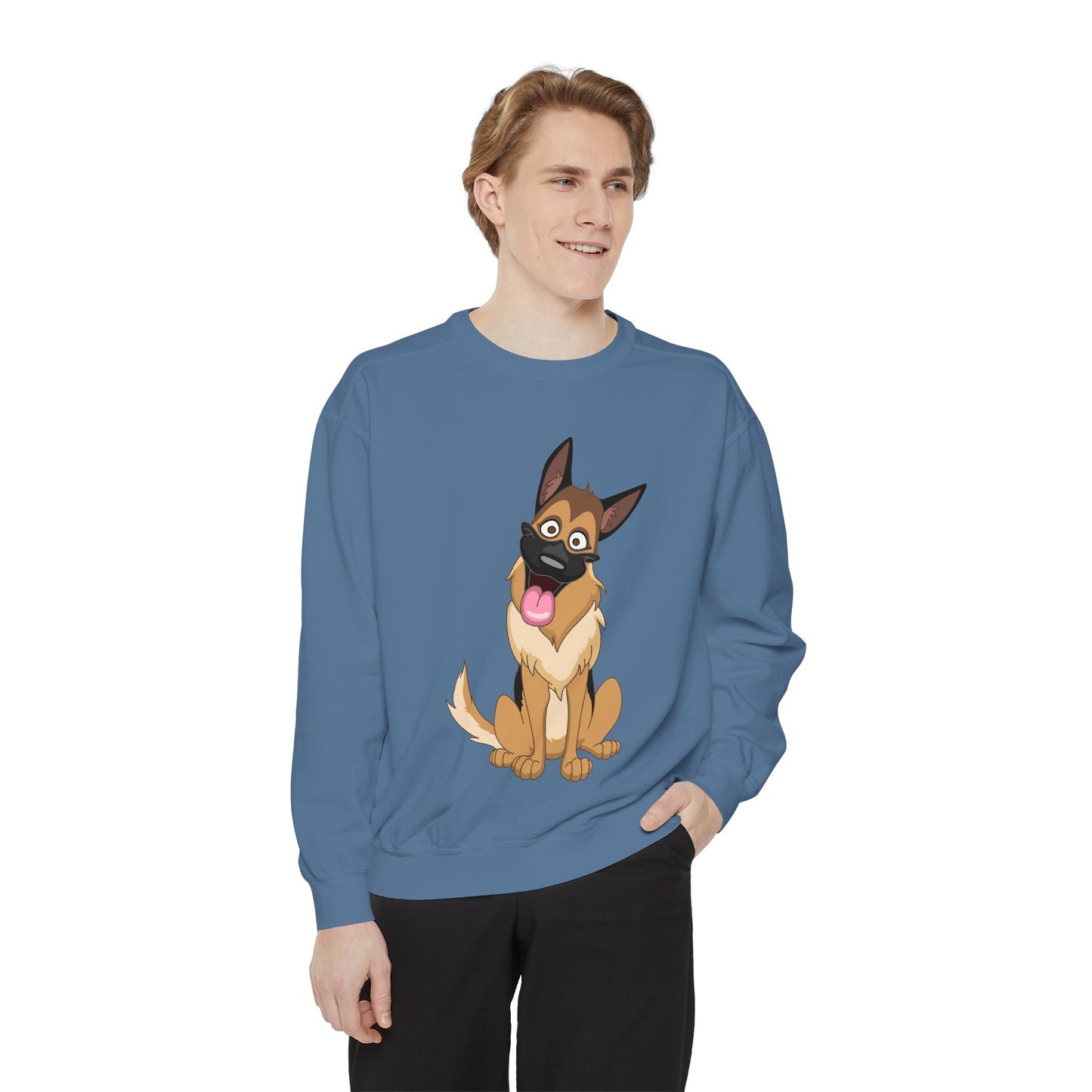 Funny Dog Cartoon Sweatshirt for Pet Lovers - Unisex Garment-Dyed Apparel
