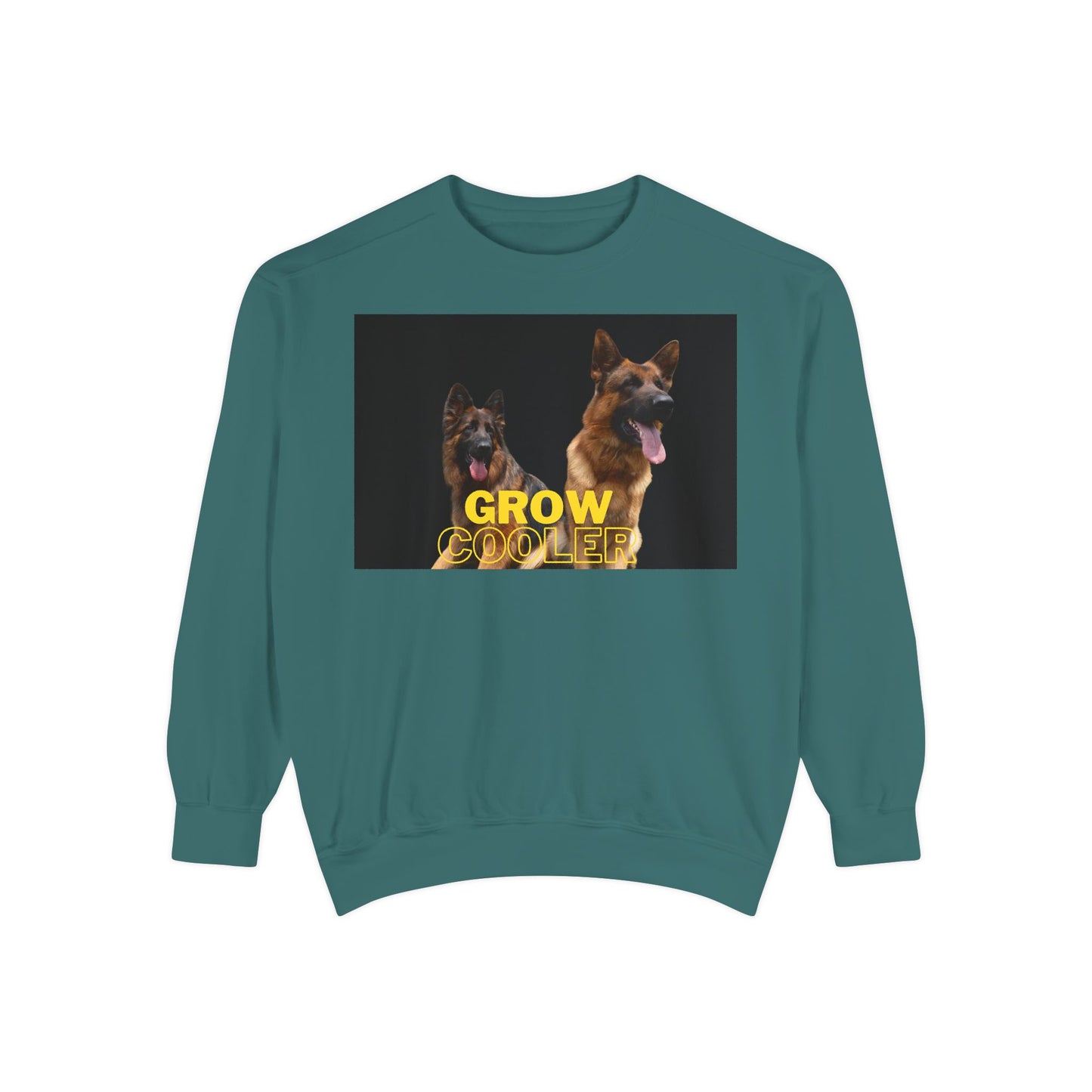 Unisex Dog Lover Sweatshirt With Two German Shepherds and Caption Grow Cooler