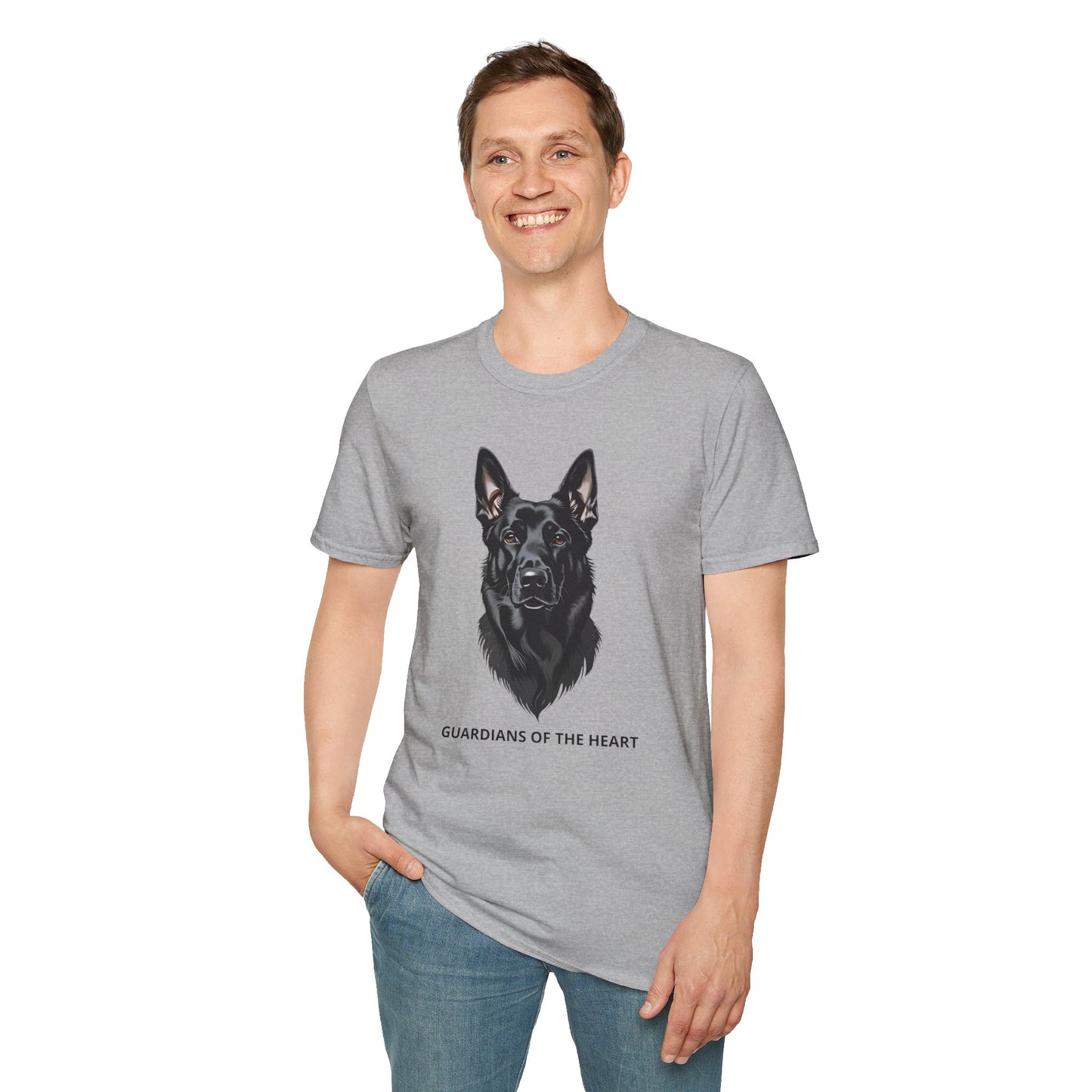 Guardians of the Heart Black German Shepherd T-Shirt, Dog Lover Shirt, Pet Memorial Tee, Unisex Animal T-Shirt, Gift for Dog Owners
