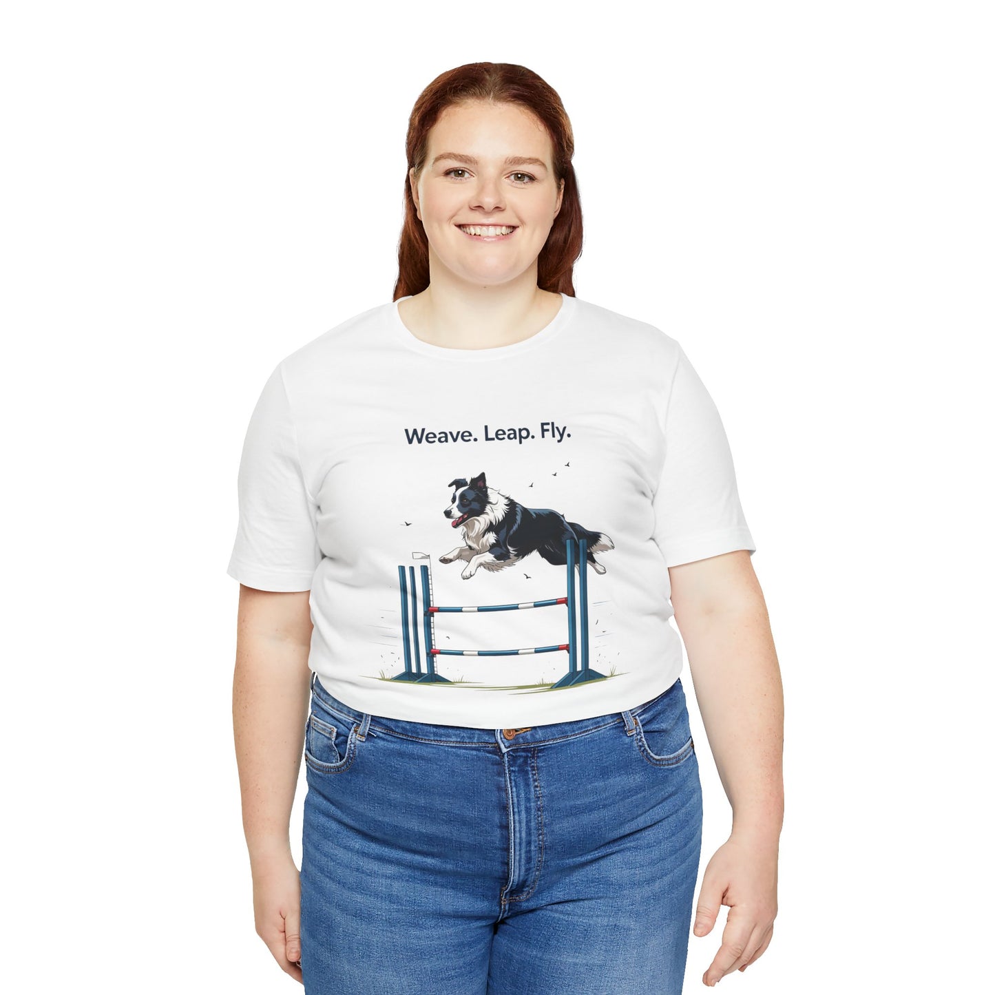 Dog Agility Spirit T-Shirt, Weave Leap Fly Tee, Gifts for Dog Lovers, Pet Enthusiasts, Animal Lovers T-Shirt, Casual Wear, Dog Show Gear
