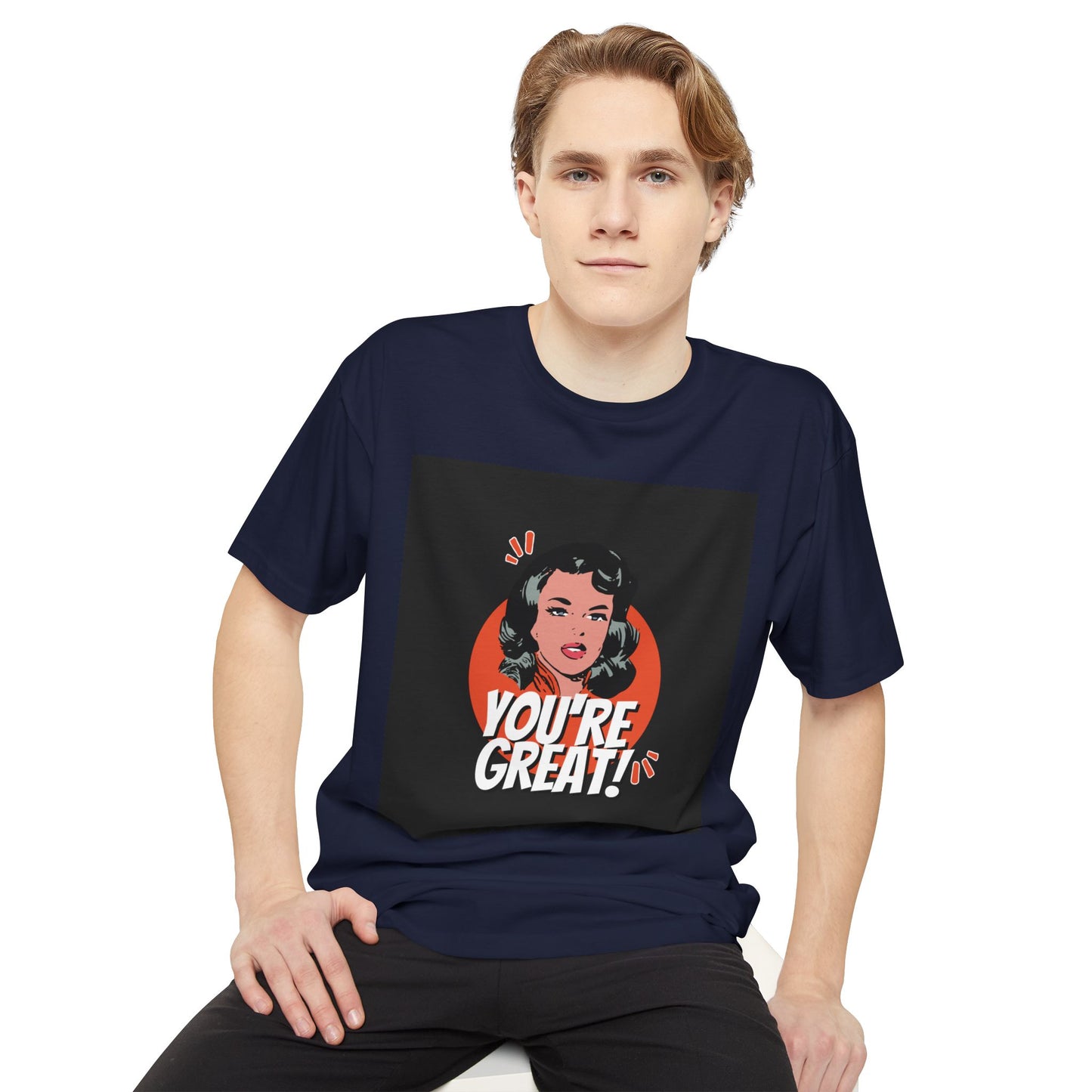 Unisex Long Body Urban Tee - "You're Great!" Graphic Tee, Casual Streetwear, Positive Affirmation Shirt, Gift for Friends, Everyday Style