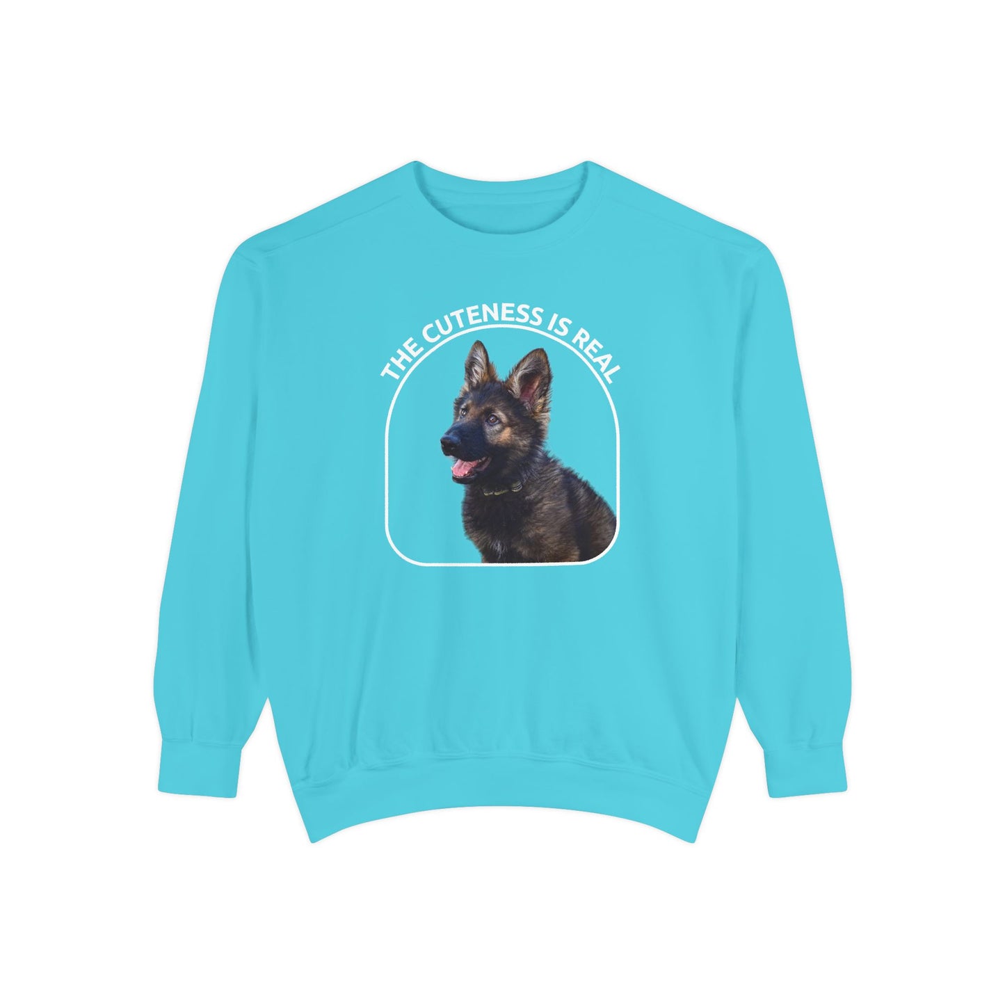 Unisex Dog Lover Sweatshirt With a Cute German Shepherd Puppy and Caption The Cuteness Is Real
