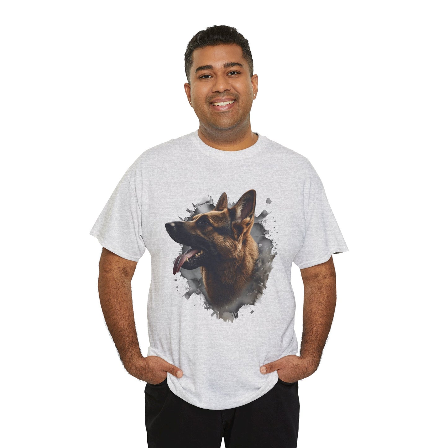 German Shepherd Lover Tee With 3D Design, Unisex Cotton Shirt, Dog T-Shirt, Pet Lovers Gift, Animal Enthusiast Apparel