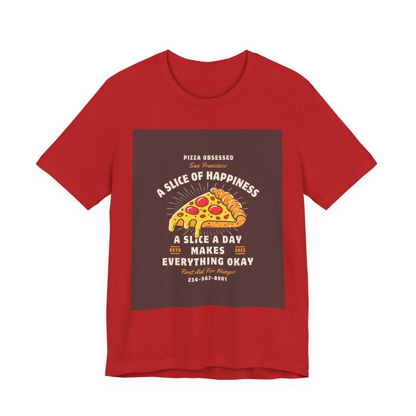 Pizza Lover's Happiness Tee, Fun Unisex T-Shirt, Casual Wear, Gift for Foodies, Pizza Party Attire, Comfortable Daily Shirt