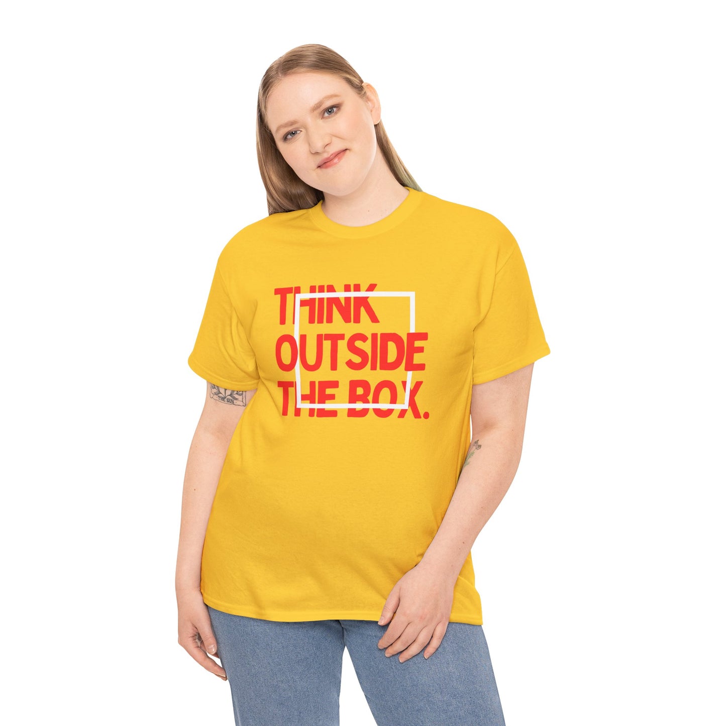 Creative Thinking Unisex Cotton Tee - Thin Out of Box, Inspirational Shirt, Motivational Gifts, Trendy Top for All Occasions, Perfect for Dreamers