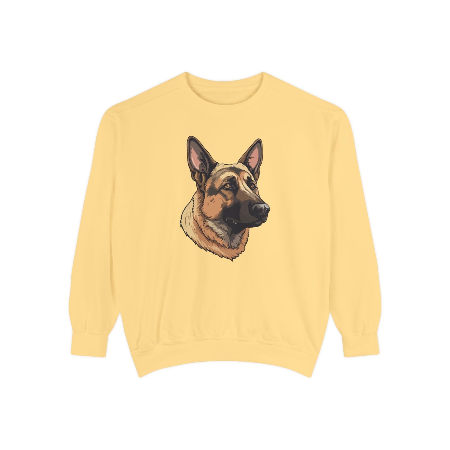 Unisex Dog Lover Sweatshirt With a Close Up Graphic of Serious German Shepherd