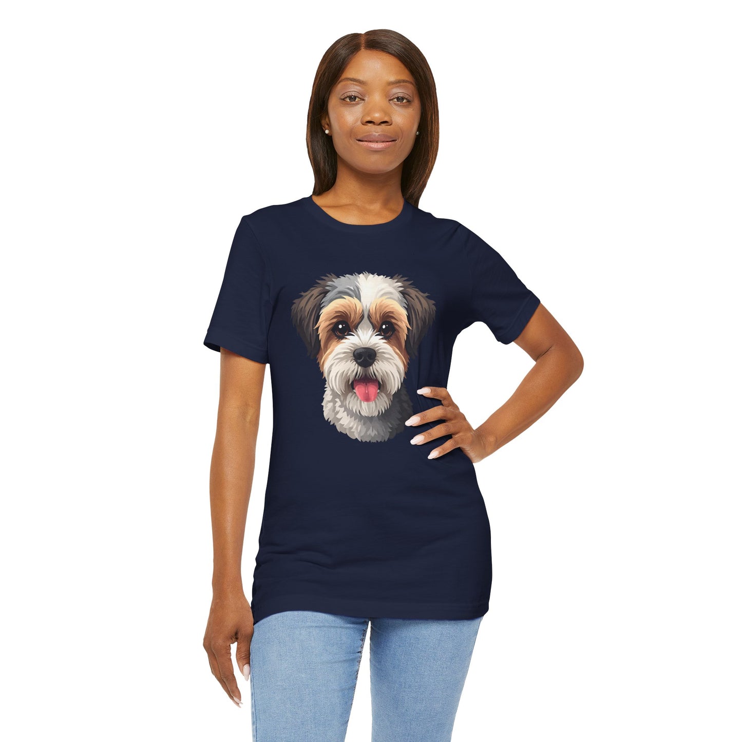 Unisex Dog Lover T-Shirt Featuring a 3D Design of Cute Fluffy Bichon Frise Mix | Gift for Dog Owners