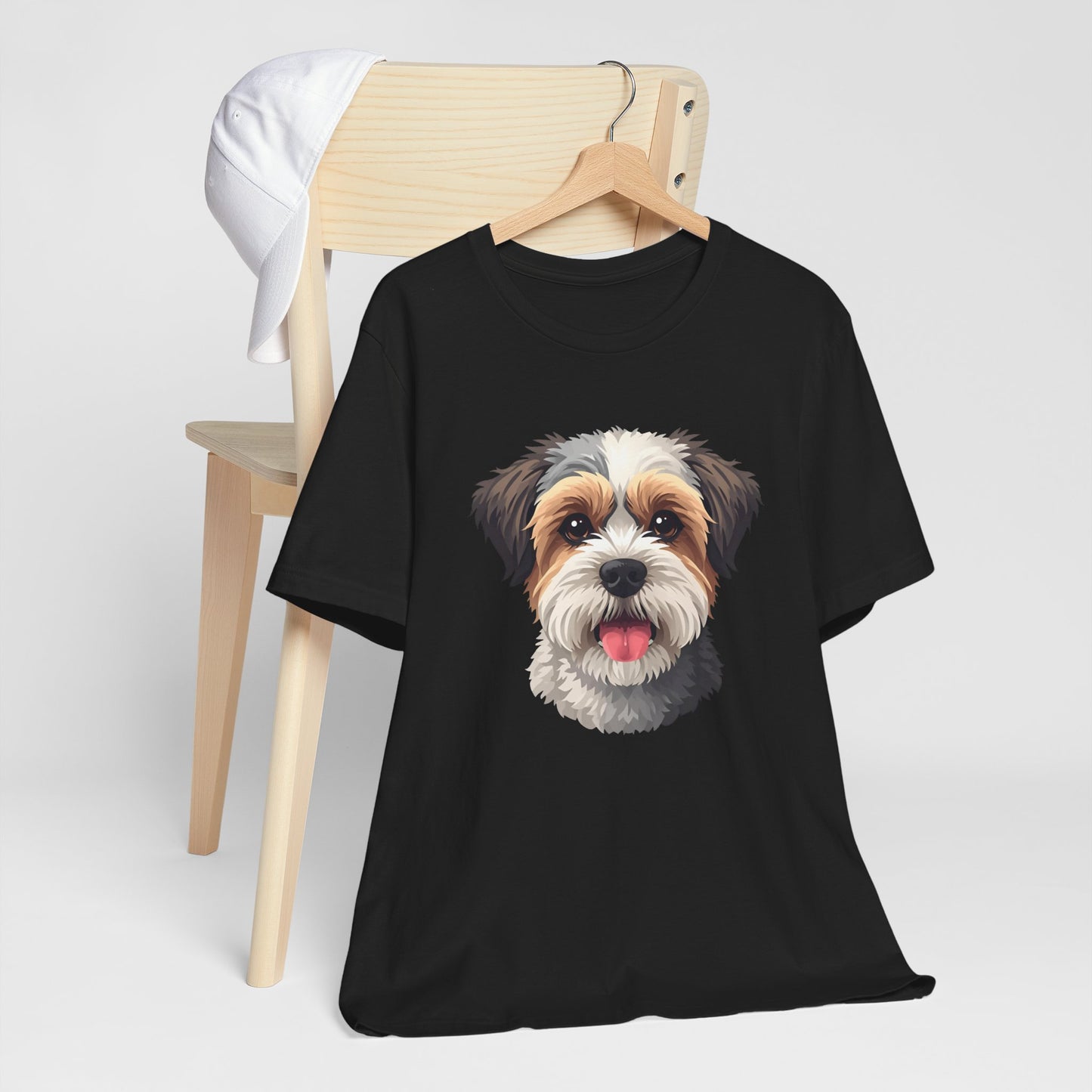 Unisex Dog Lover T-Shirt Featuring a 3D Design of Cute Fluffy Bichon Frise Mix | Gift for Dog Owners
