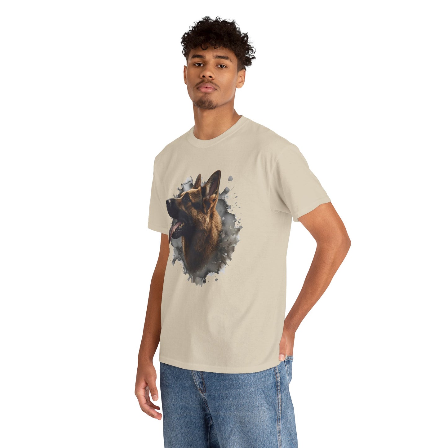 German Shepherd Lover Tee With 3D Design, Unisex Cotton Shirt, Dog T-Shirt, Pet Lovers Gift, Animal Enthusiast Apparel