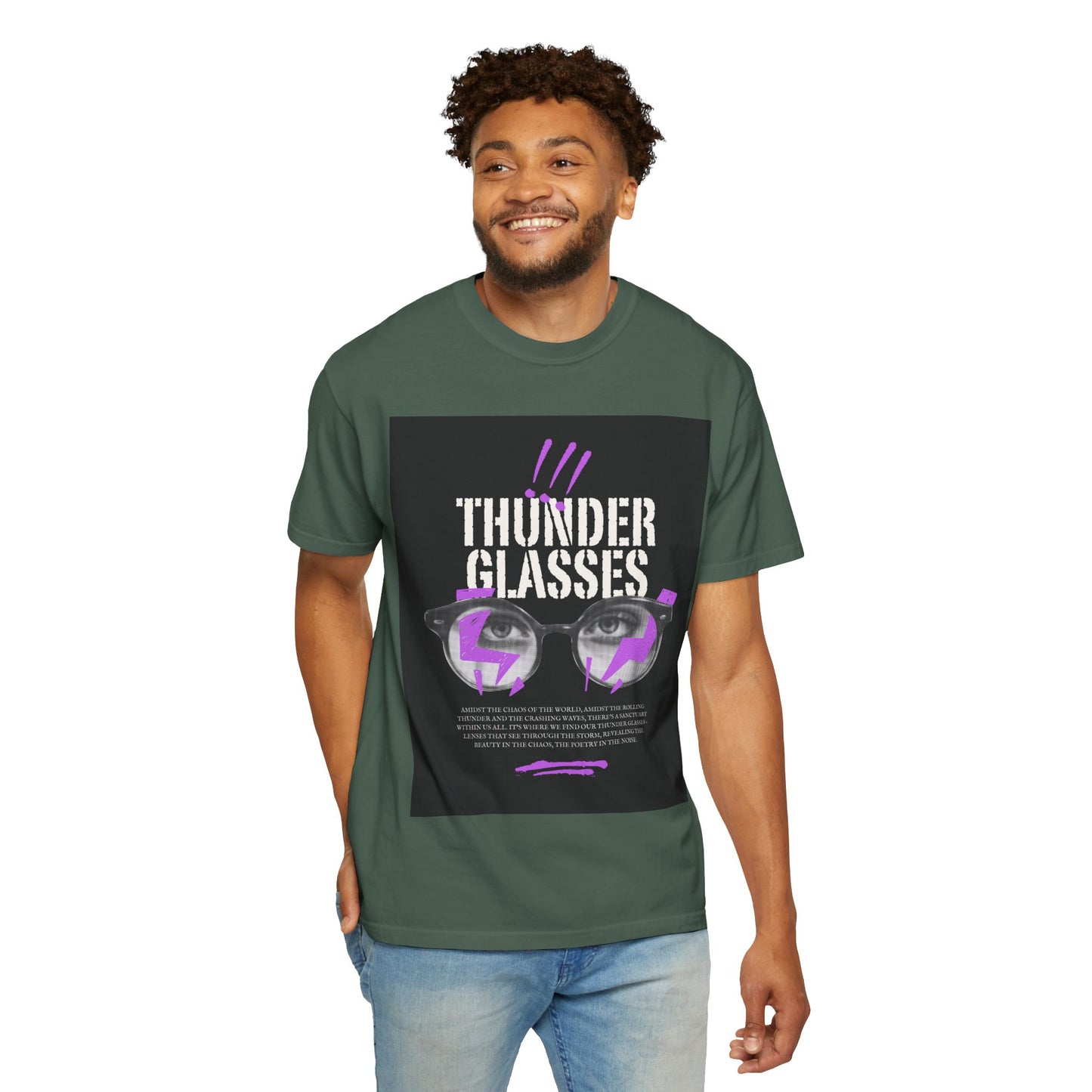 Thunder Glasses Unisex T-Shirt | Retro Graphic Tee for Music Lovers, Gift for Birthdays, Festivals, Unisex Style, Casual Wear