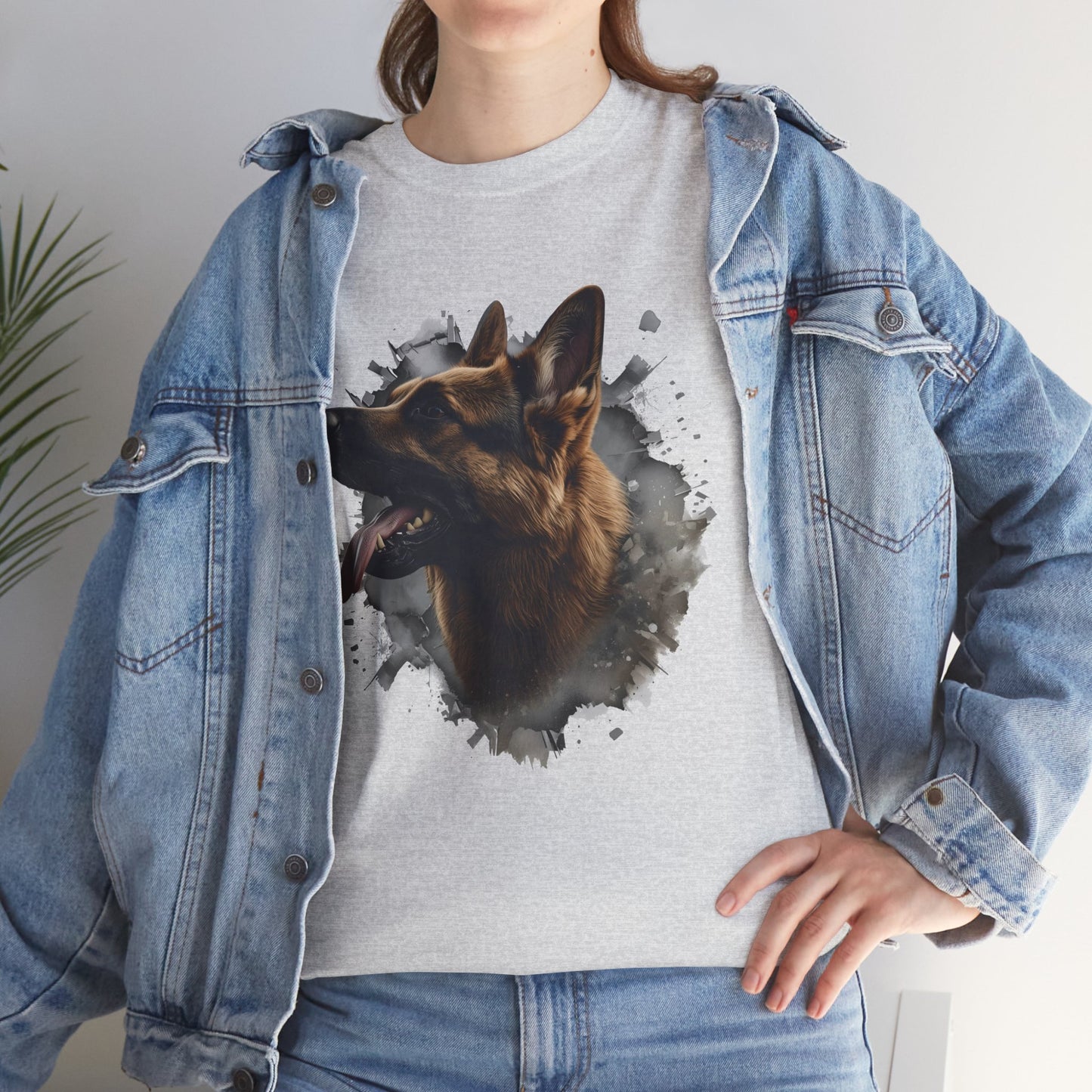 German Shepherd Lover Tee With 3D Design, Unisex Cotton Shirt, Dog T-Shirt, Pet Lovers Gift, Animal Enthusiast Apparel