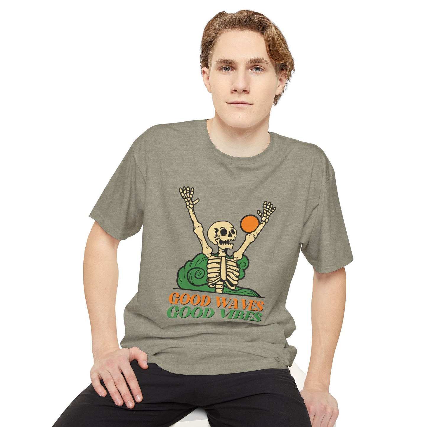 Good Waves Good Vibes Unisex Tee | Casual Summer Shirt, Urban Streetwear, Gift for Beach Lovers, Music Festivals, Adventure Spirit