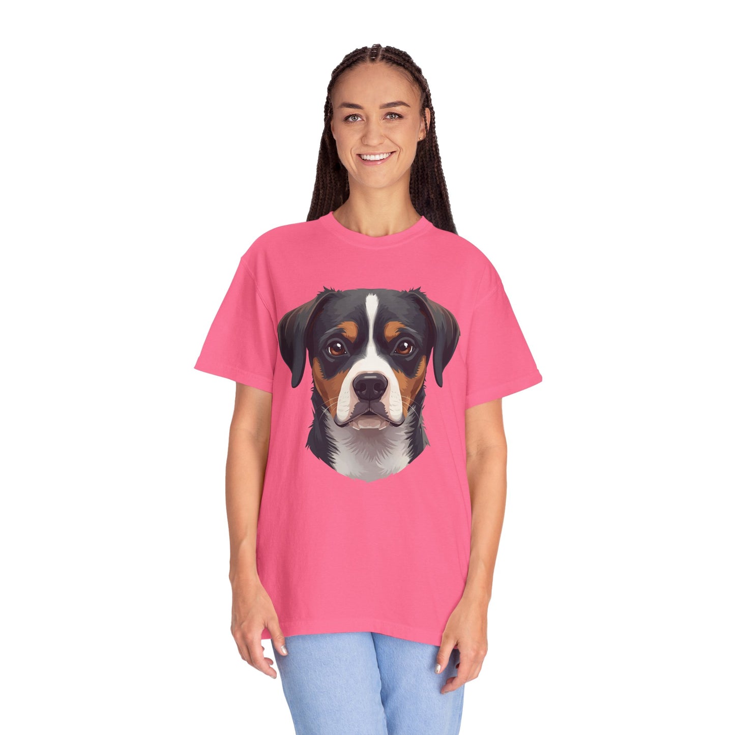 Unisex Tricolor Dog's 3D Design T-Shirt, Gift for Dog Owners, Animal Lover Apparel