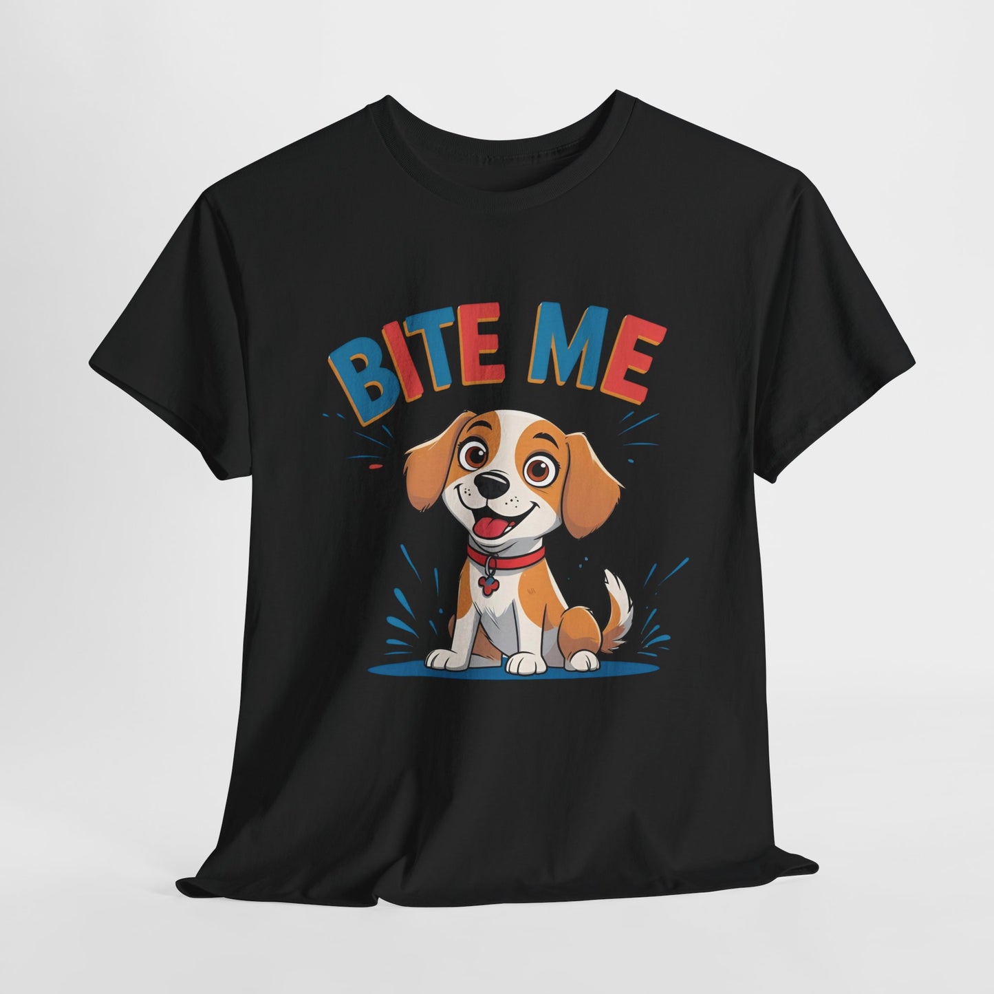 Playful Dog Lover Tee, Bite Me Unisex Cotton T-Shirt for Dog Trainers, Funny Gift for Dog Lovers, Cute Dog Apparel