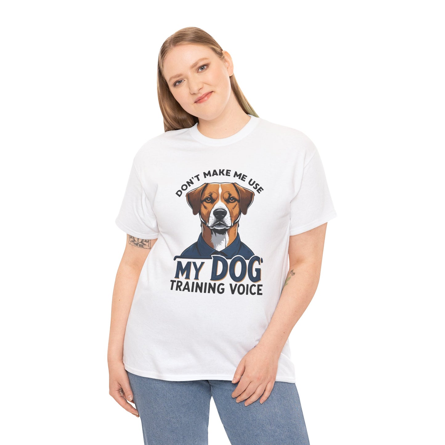 Dog Training T-Shirt - Don't Make Me Use My Dog Training Voice | Perfect Gift for Dog Owners, Casual Wear, Funny Dog Humor Shirt, Pet Training Apparel