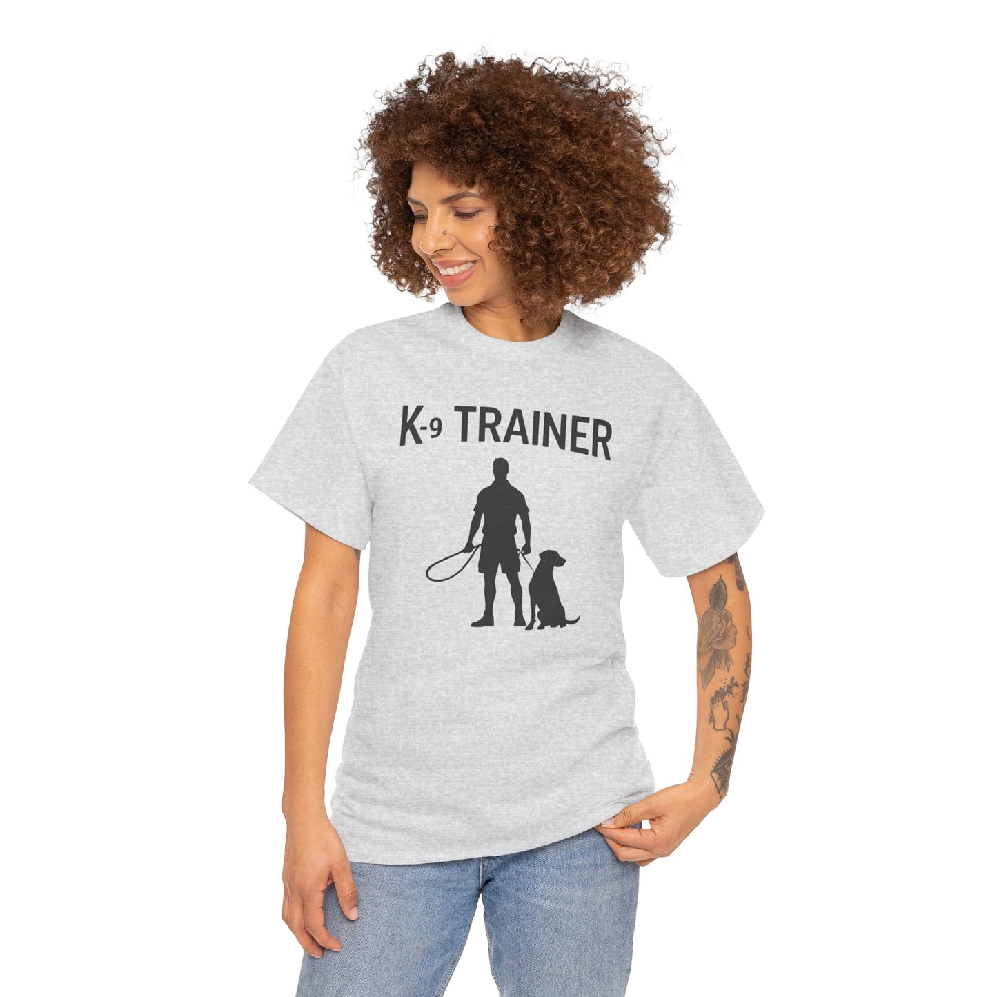 K-9 Trainer Heavy Cotton T-Shirt, Dog Owner Gift, Police Dog Shirt, Animal Enthusiast Apparel, Casual Style Tee