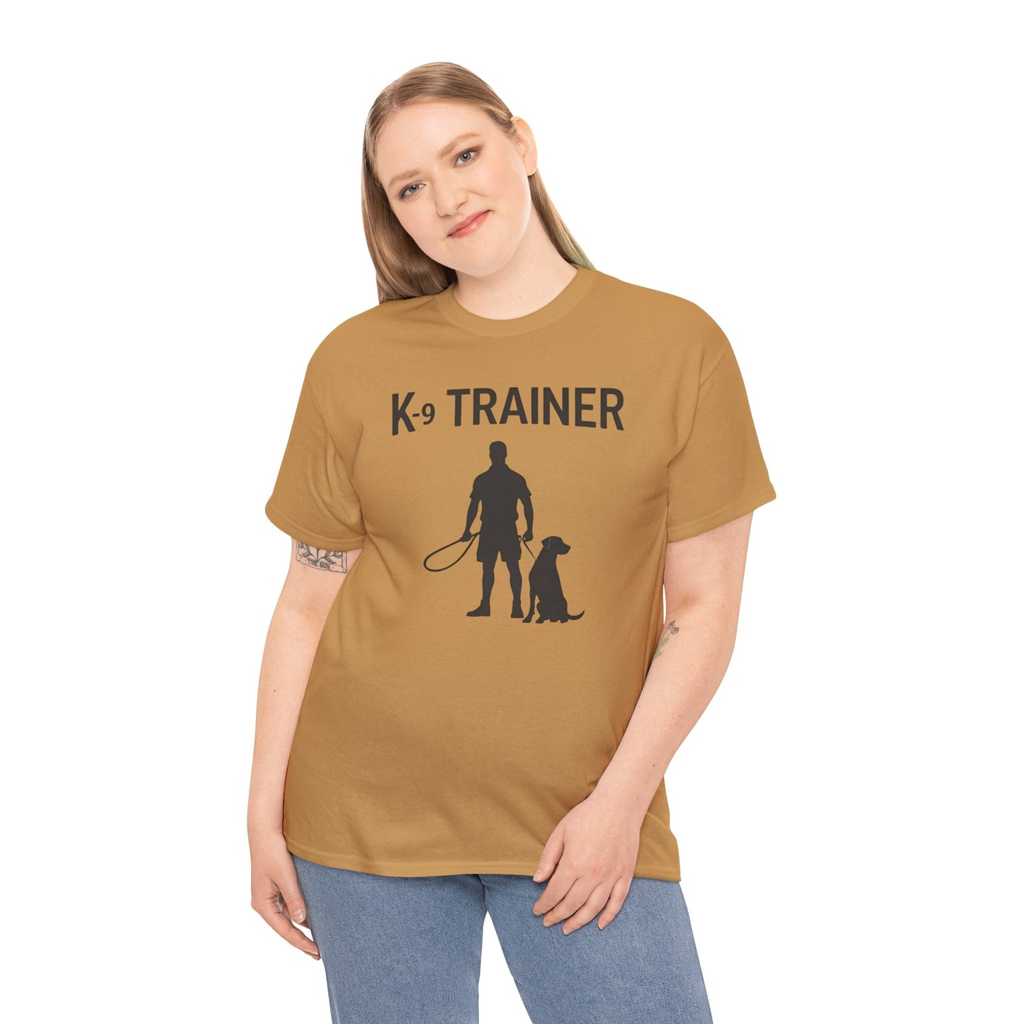 K-9 Trainer Heavy Cotton T-Shirt, Dog Owner Gift, Police Dog Shirt, Animal Enthusiast Apparel, Casual Style Tee